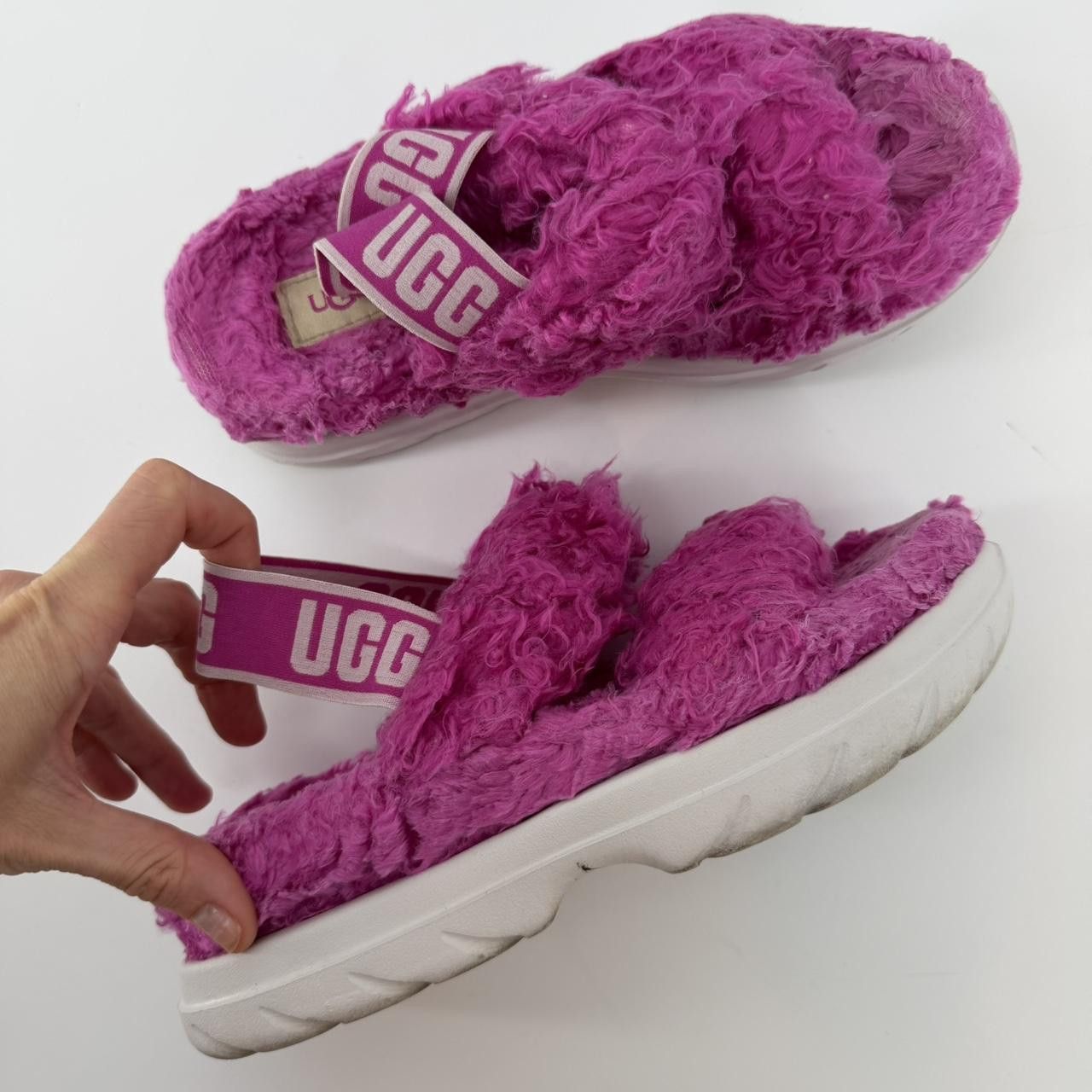Ugg UGG Fluff Sugar Slipper Slides Pink Furry Slingback Women's Size US 6 / IT 36 - 1 Thumbnail