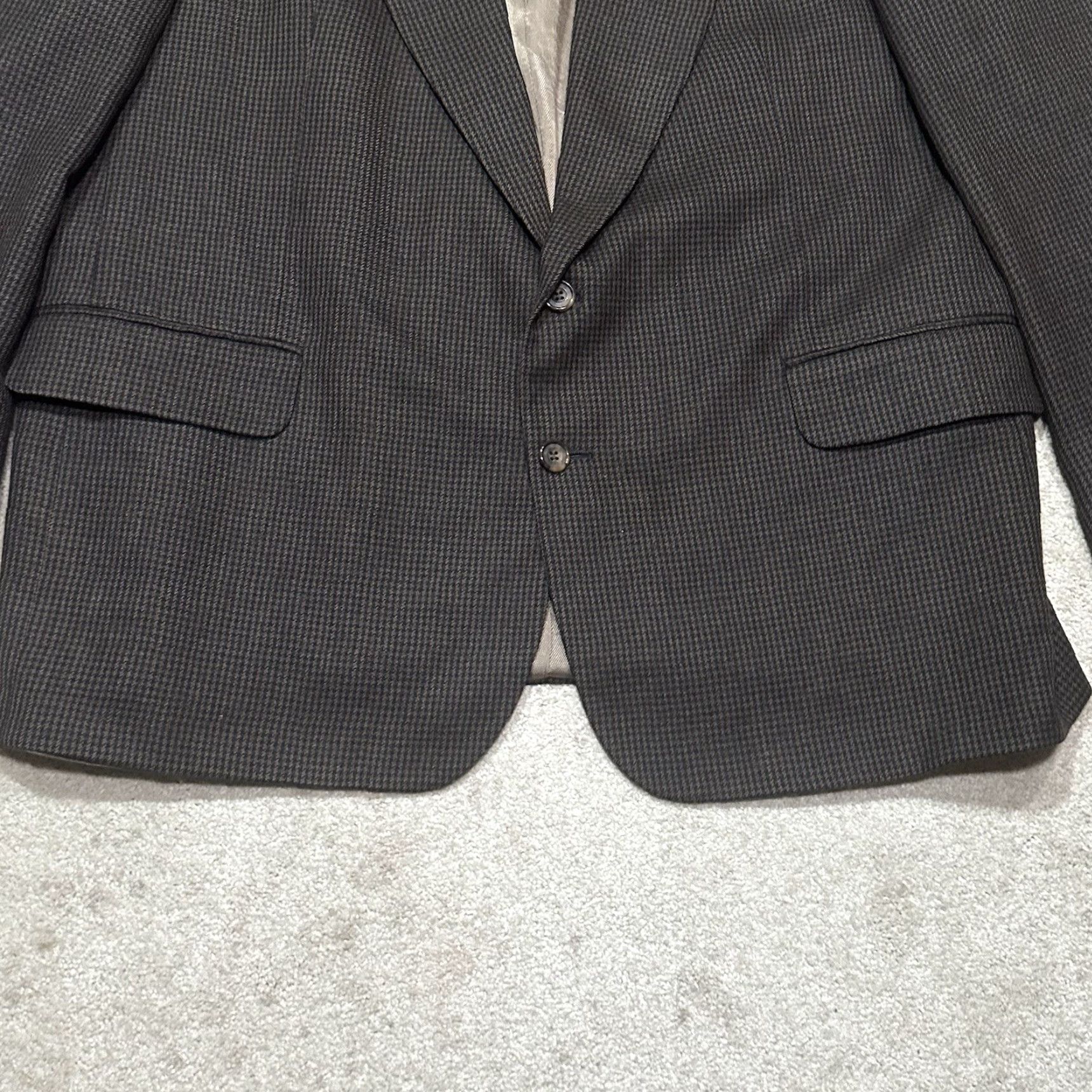 Oscar De La Renta Oscar de la Renta Blazer Mens 48R Brown Houndstooth 100% Wool Sport Coat Size 48R - 4 Thumbnail