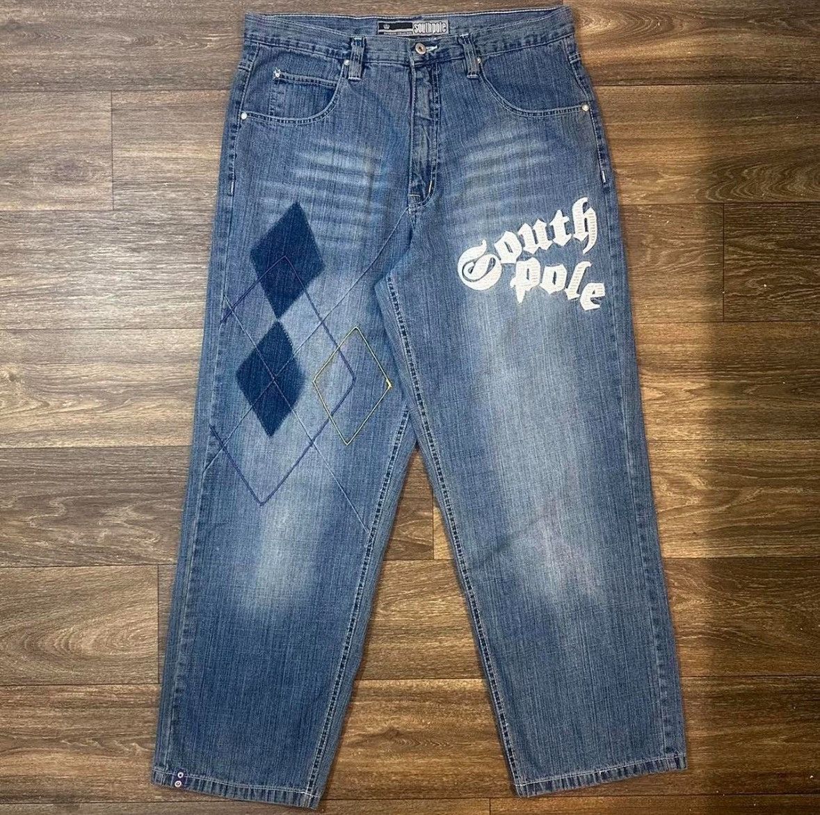 Y2K Southpole Baggy Jeans Wide Leg Hip Hop Streetwear Sz 36