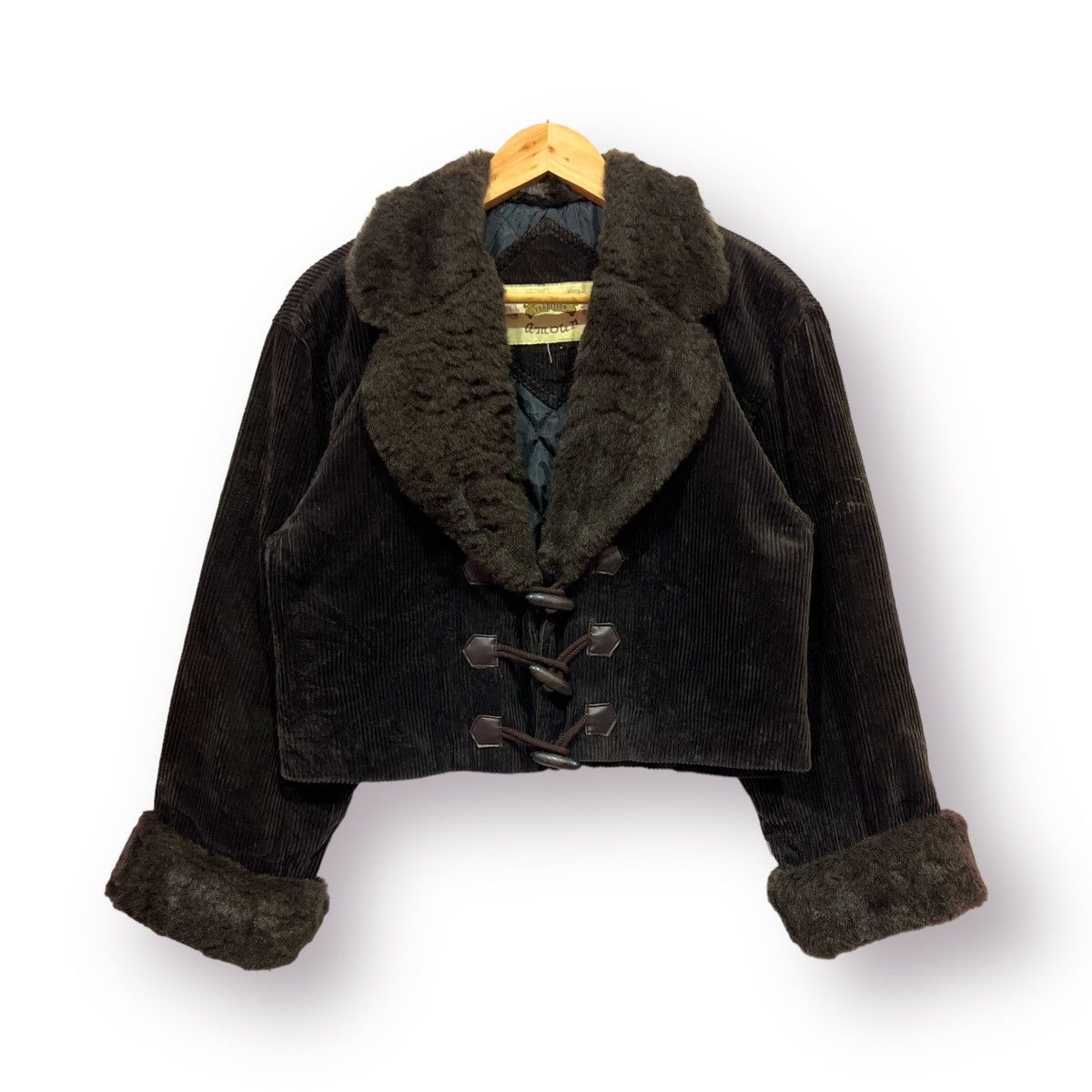Japanese Brand × Other 🔥 AMOUR FUR COLLAR CROPED CORDUROY JACKET Size M / US 6-8 / IT 42-44 - 1 Thumbnail