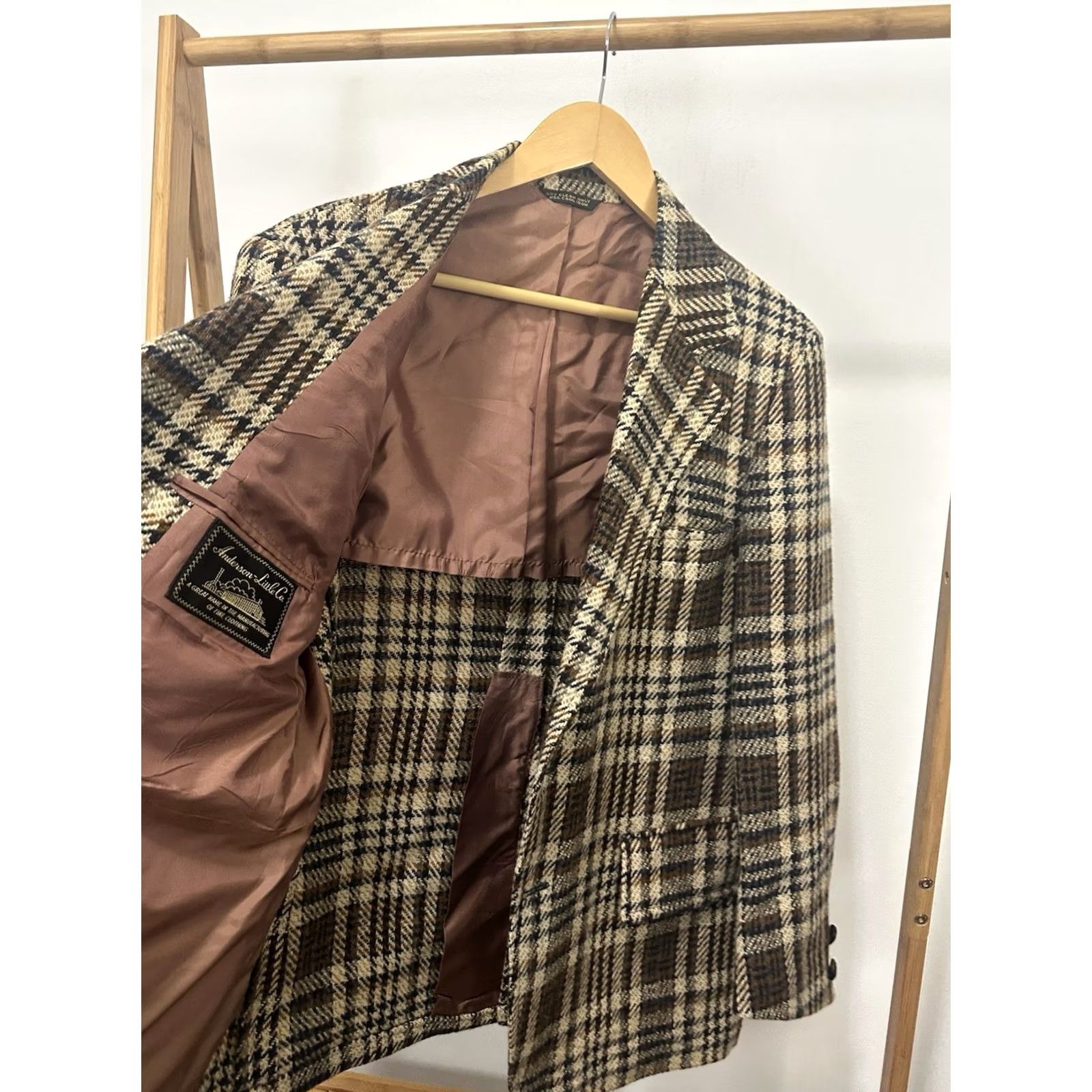 Vintage VINTAGE 60s 70s Anderson Little Sport Coat Plaid Wool Blazer XL Mens Size 46R - 4 Thumbnail
