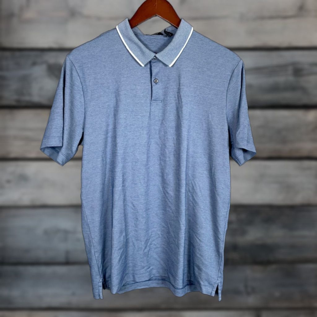 Theory Theory Polo Shirt Adult Large Blue Pima Cotton Blend Lightweight Preppy Size US L / EU 52-54 / 3 - 1 Thumbnail