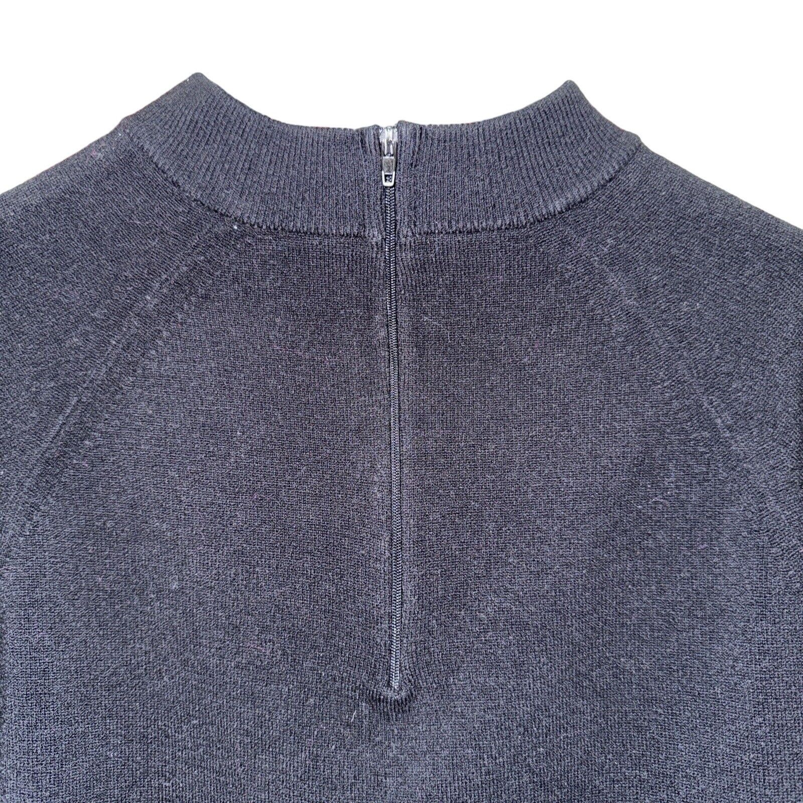 Vintage Vintage Unbranded Virgin Wool Sweater Black Mock Neck With B Size ONE SIZE - 3 Thumbnail