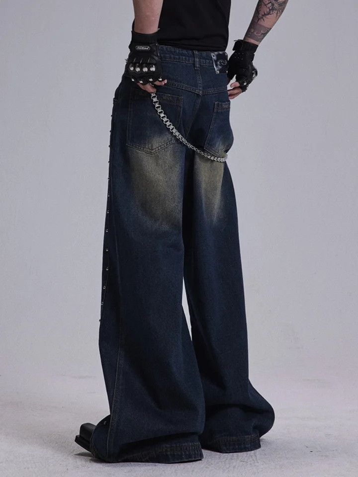 Japanese Brand × Jean × Vintage Vintage Rivet Patchwork Jeans Size US 33 - 3 Thumbnail