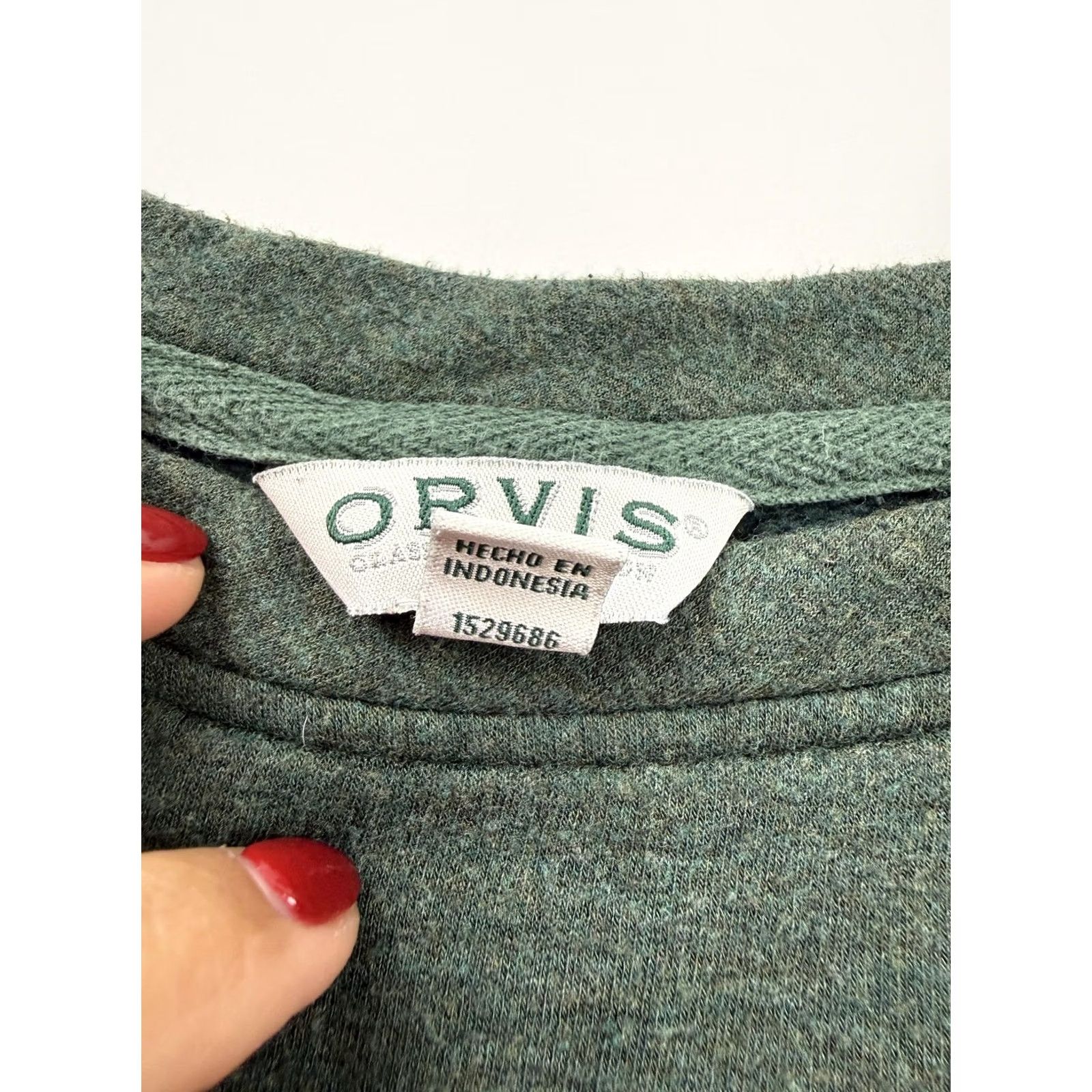 Orvis Orvis Sweatshirt Womens Medium Green Fleece Crewneck Pullover Solid Stretch Size M / US 6-8 / IT 42-44 - 4 Thumbnail