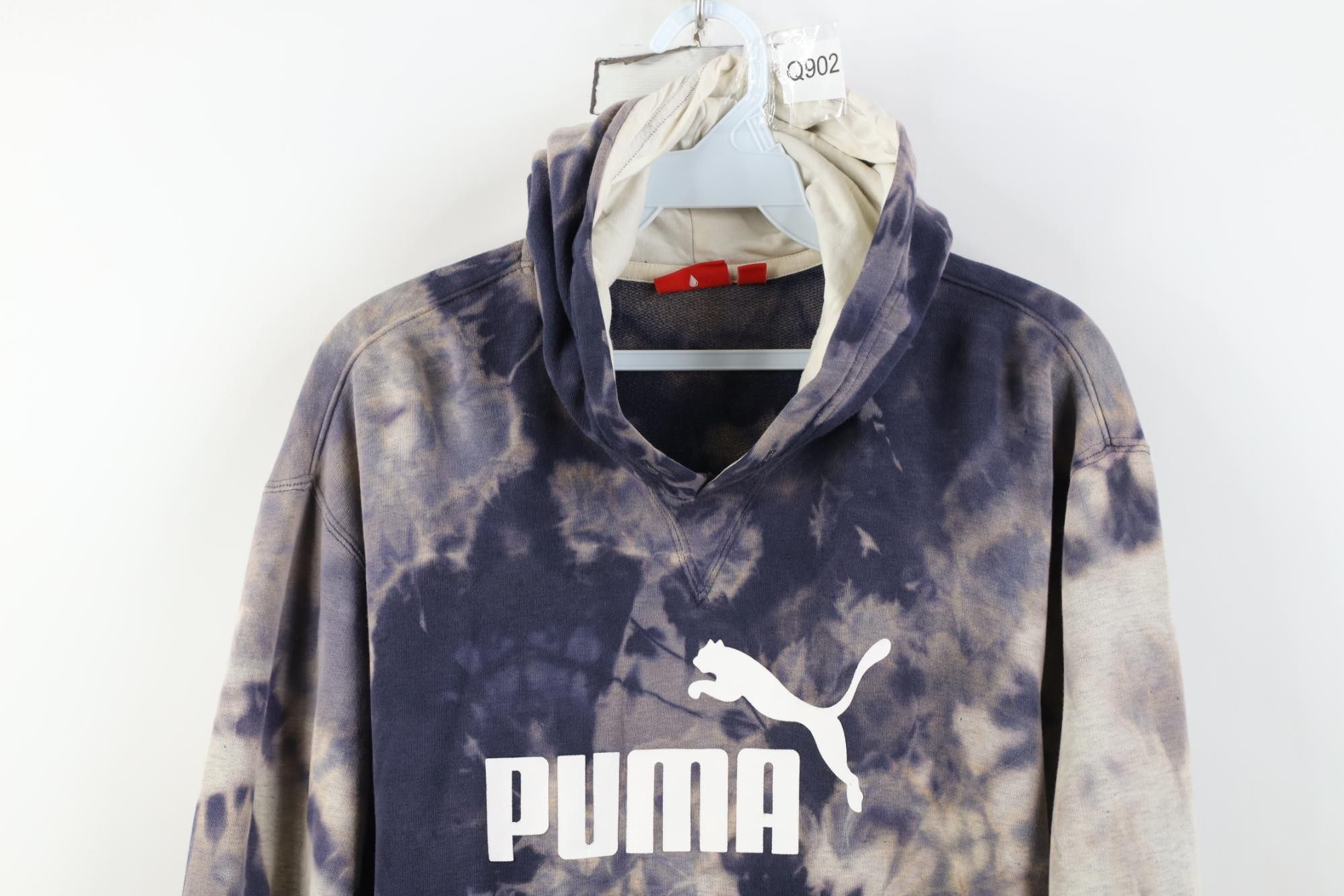 Puma Vintage Y2K Puma Spell Out Acid Wash Hoodie Sweatshirt Blue Size US M / EU 48-50 / 2 - 2 Thumbnail