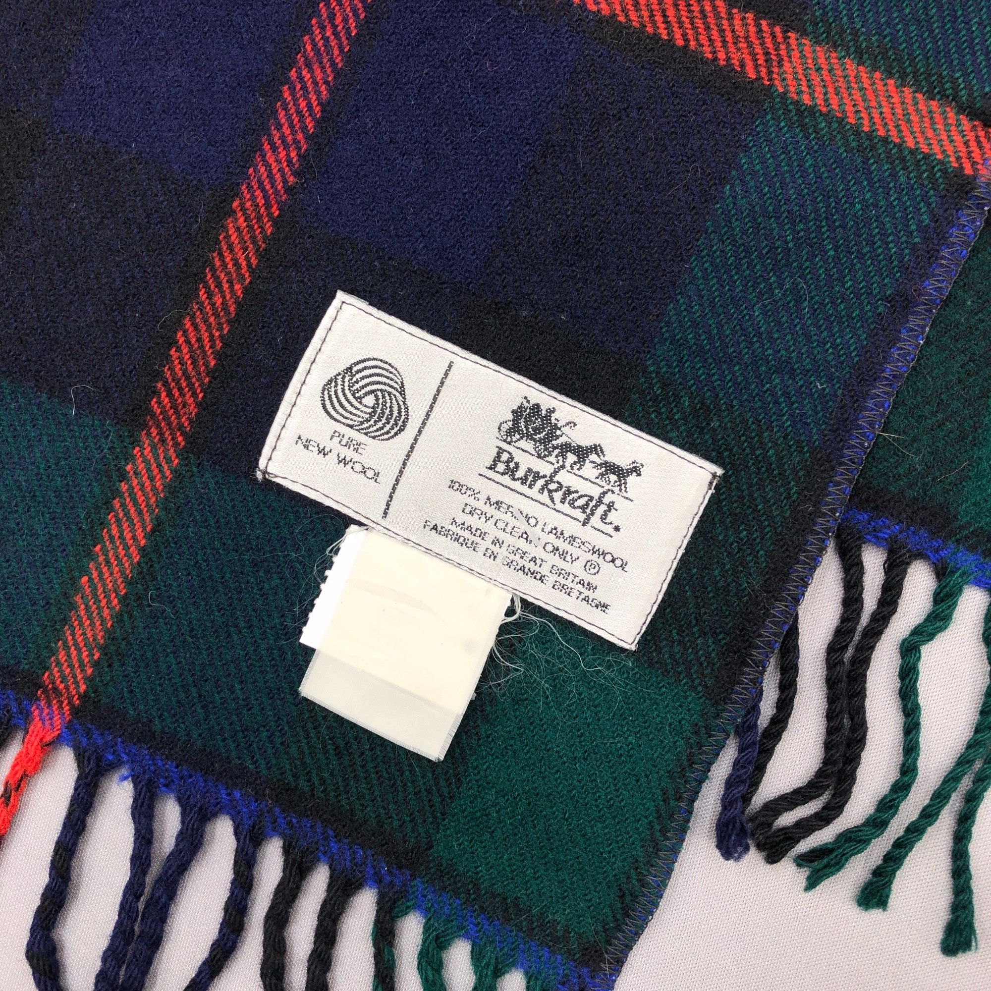 Japanese Brand Vintage Burkraft Scarf Muffler Wool Shawls Babushka Scarves Size ONE SIZE - 5 Thumbnail
