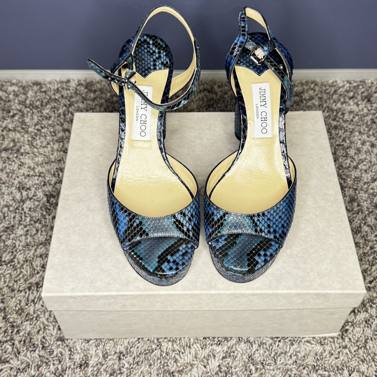 Jimmy Choo Jimmy Choo Peachy 105 – Sky Mix – Size 40 - Painted Python Size US 10 / IT 40 - 2 Thumbnail
