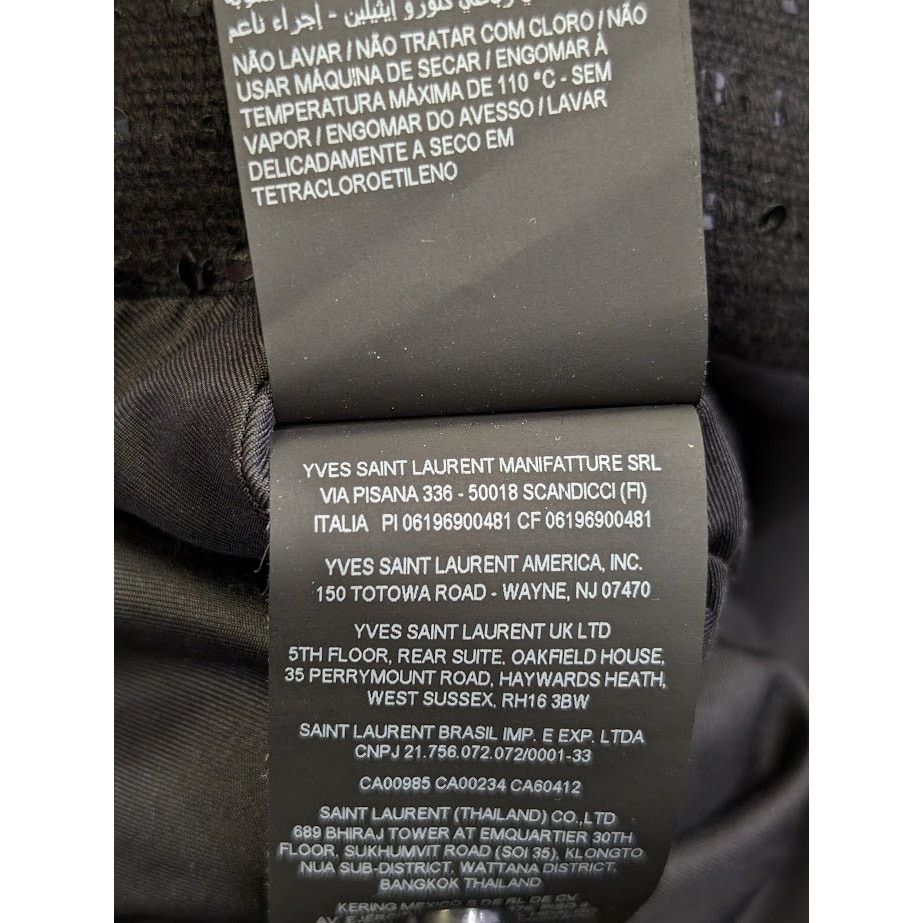 Saint Laurent Paris o1rshd1 Tweed Rayure Long Coat in Noir Brilliant Size US M / EU 48-50 / 2 - 22 Thumbnail