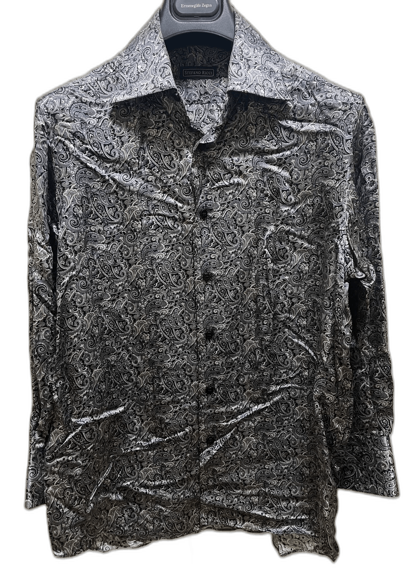 Stefano Ricci Stefano Ricci Silk Long Sleeve Printed Shirt Size US S / EU 44-46 / 1 - 1 Thumbnail