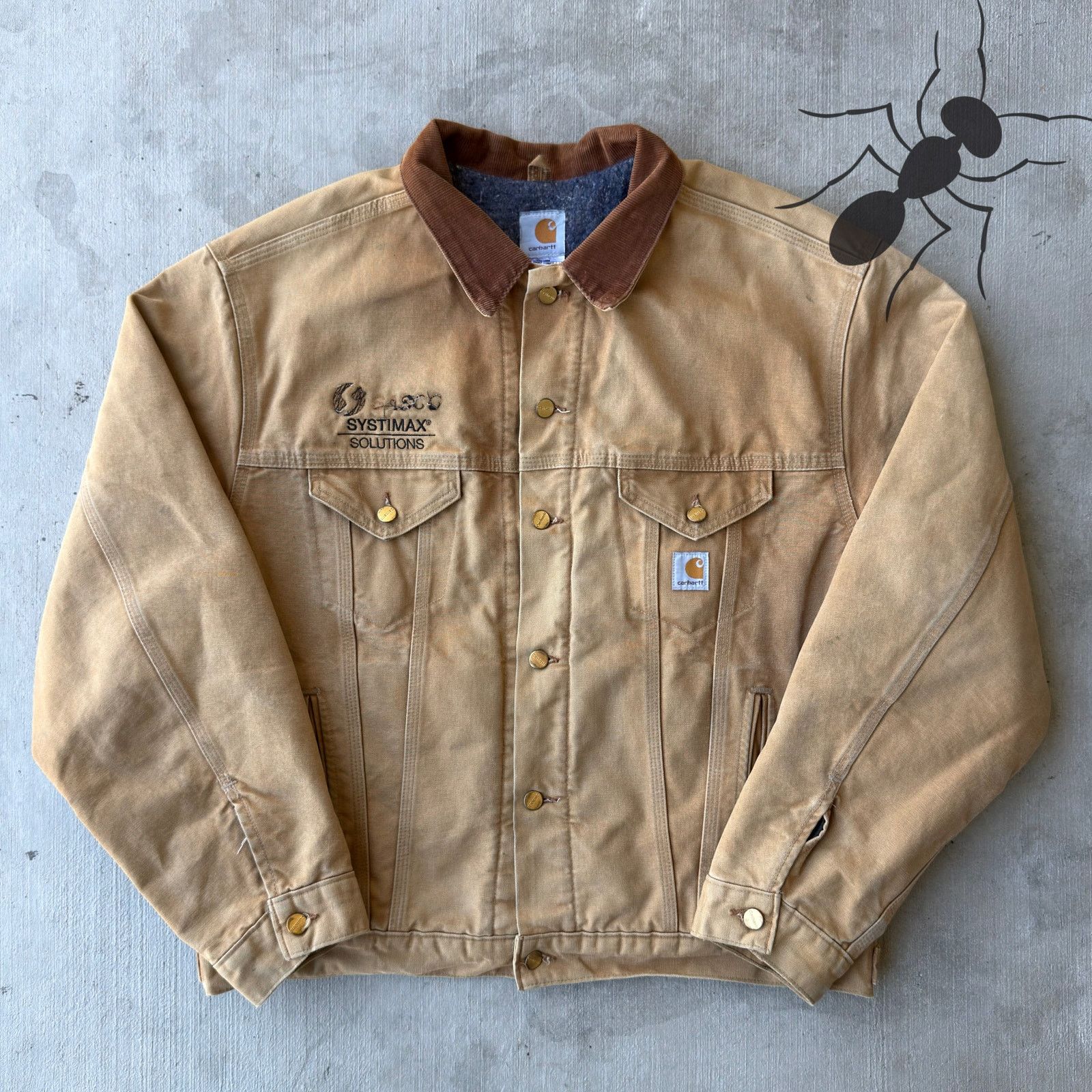 Vintage Y2K Carhartt J148 Brown trucker work wear jacket