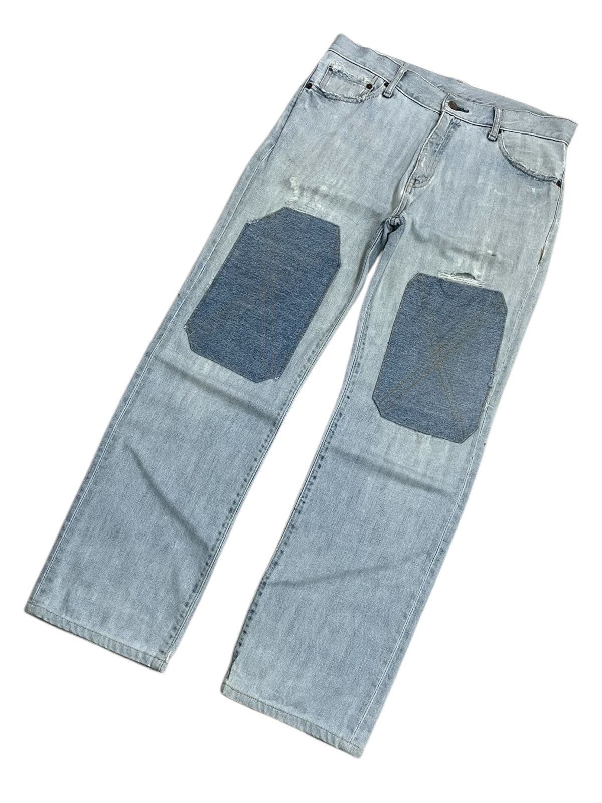 Japanese Brand × Uniqlo Uniqlo Double Knee Stain Distressed Custom Size US 33 - 3 Thumbnail