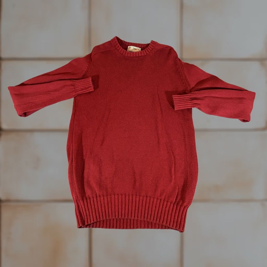 Vintage VINTAGE L.L.Bean Sweater Mens LT Large Tall Red Cotton Knit Crewneck pullover USA Size US L / EU 52-54 / 3 - 1 Thumbnail