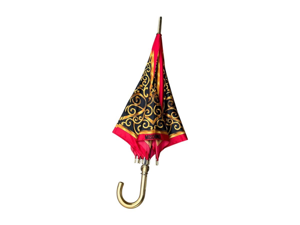 Moschino RARE Vintage Moschino Logo Printed Gold Black Red Umbrella Size ONE SIZE - 5 Thumbnail