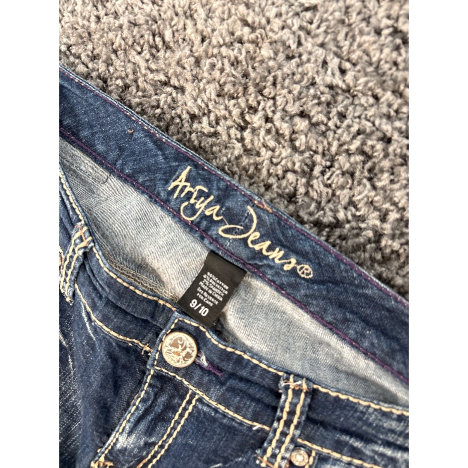 Vintage **Ariya Jeans Womens Blue Boot Cut Distressed Embroidered Stitch** User: Ariya Jeans Womens Blue Boot Cut Distressed Embroidered Stitch Size 32" / US 10 / IT 46 - 7 Thumbnail