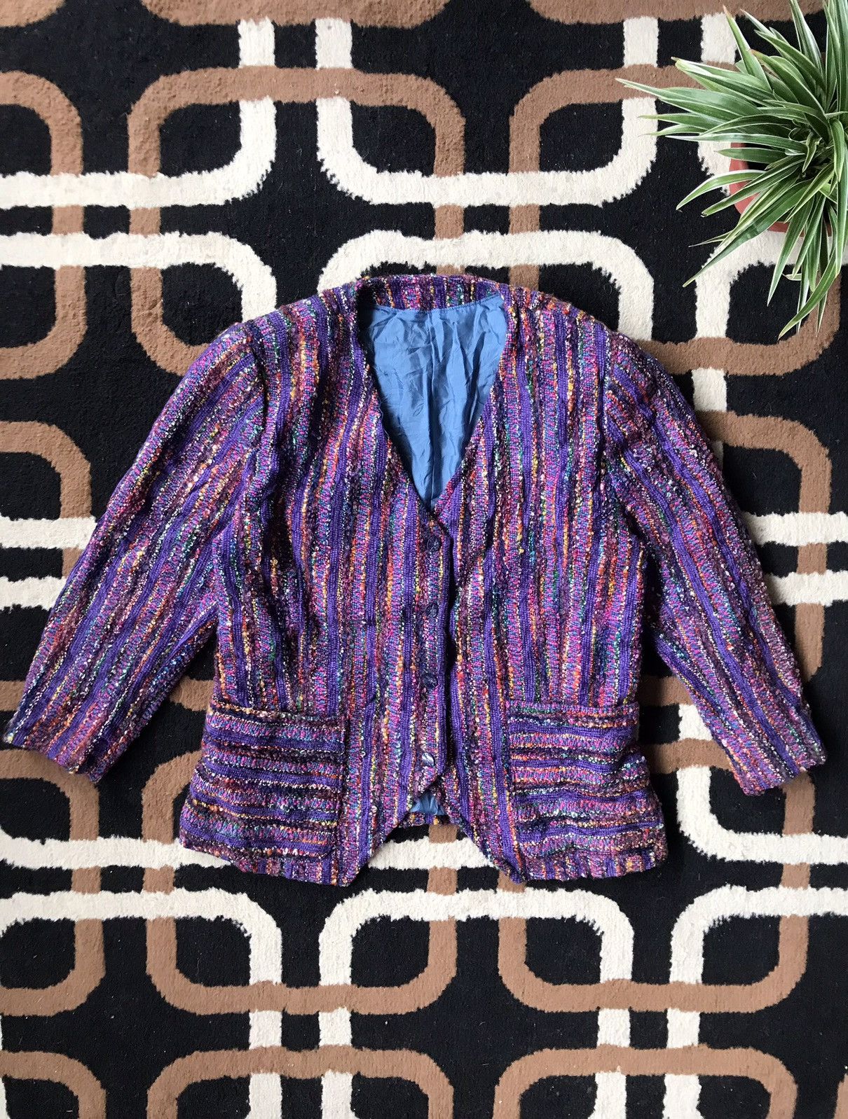Japanese Brand × Vintage VTG Rainbow Stripe Blazer for Women Size M / US 6-8 / IT 42-44 - 2 Thumbnail