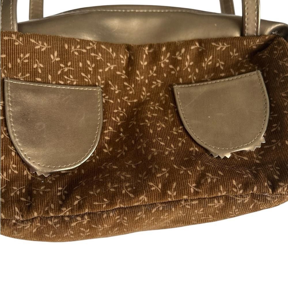 Designer Vintage Victoria's Secret Brown Corduroy Handbag Size ONE SIZE - 4 Thumbnail