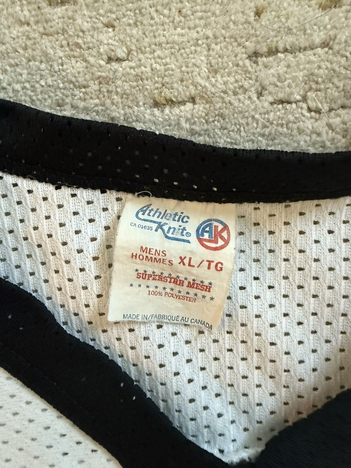 Other Mesh White, Black & Red Baggy Athletic Knit Football Jersey Size US XL / EU 56 / 4 - 5 Thumbnail