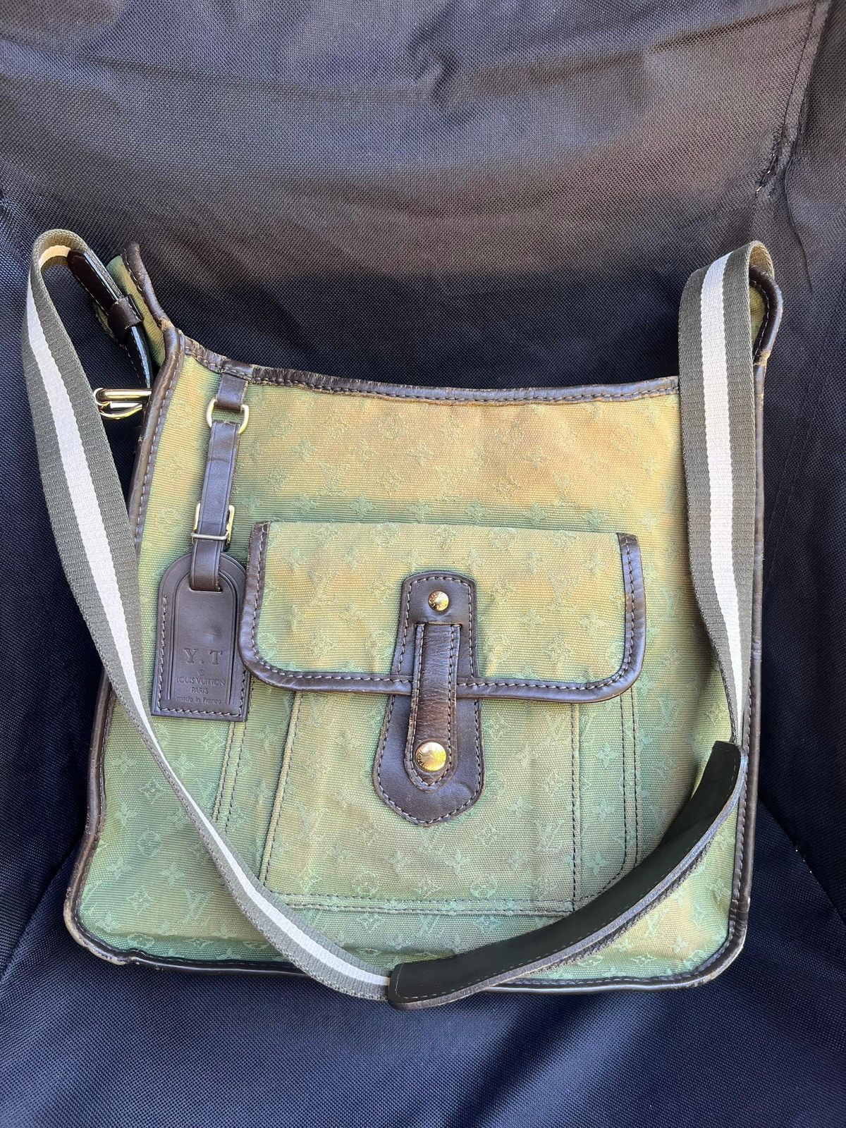 Louis Vuitton Auth LOUIS VUITTON Green Monogram Mini Lin Mary Kate Besace Size ONE SIZE - 1 Thumbnail