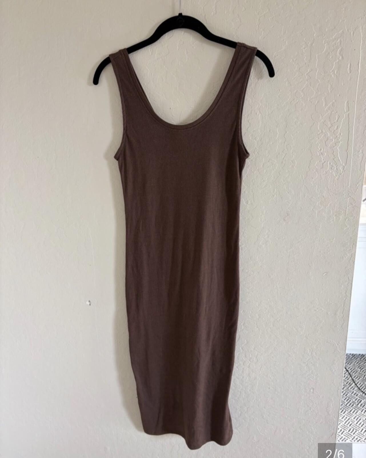 Other Ambiance Sleeveless Ribbed Midi Dress in Browny Size L / US 10 / IT 46 - 1 Thumbnail