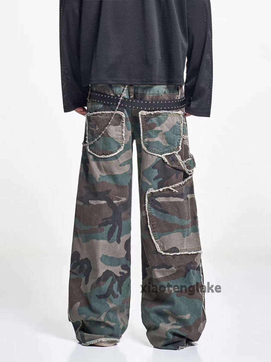 Vintage Double waist loose baggy skate hiphop cargo pants Size US 34 / EU 50 - 6 Thumbnail