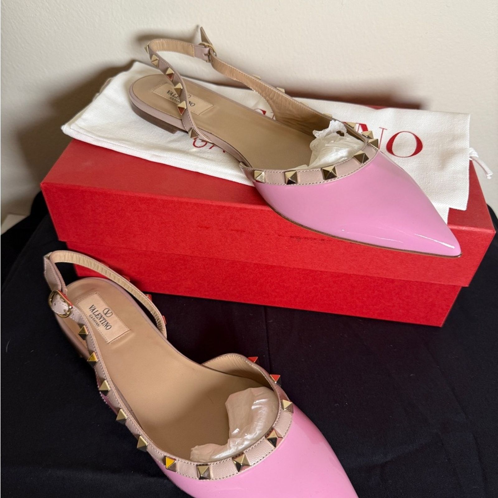 Valentino Valentino Pink Studded Slingback flats Size US 6 / IT 36 - 3 Thumbnail