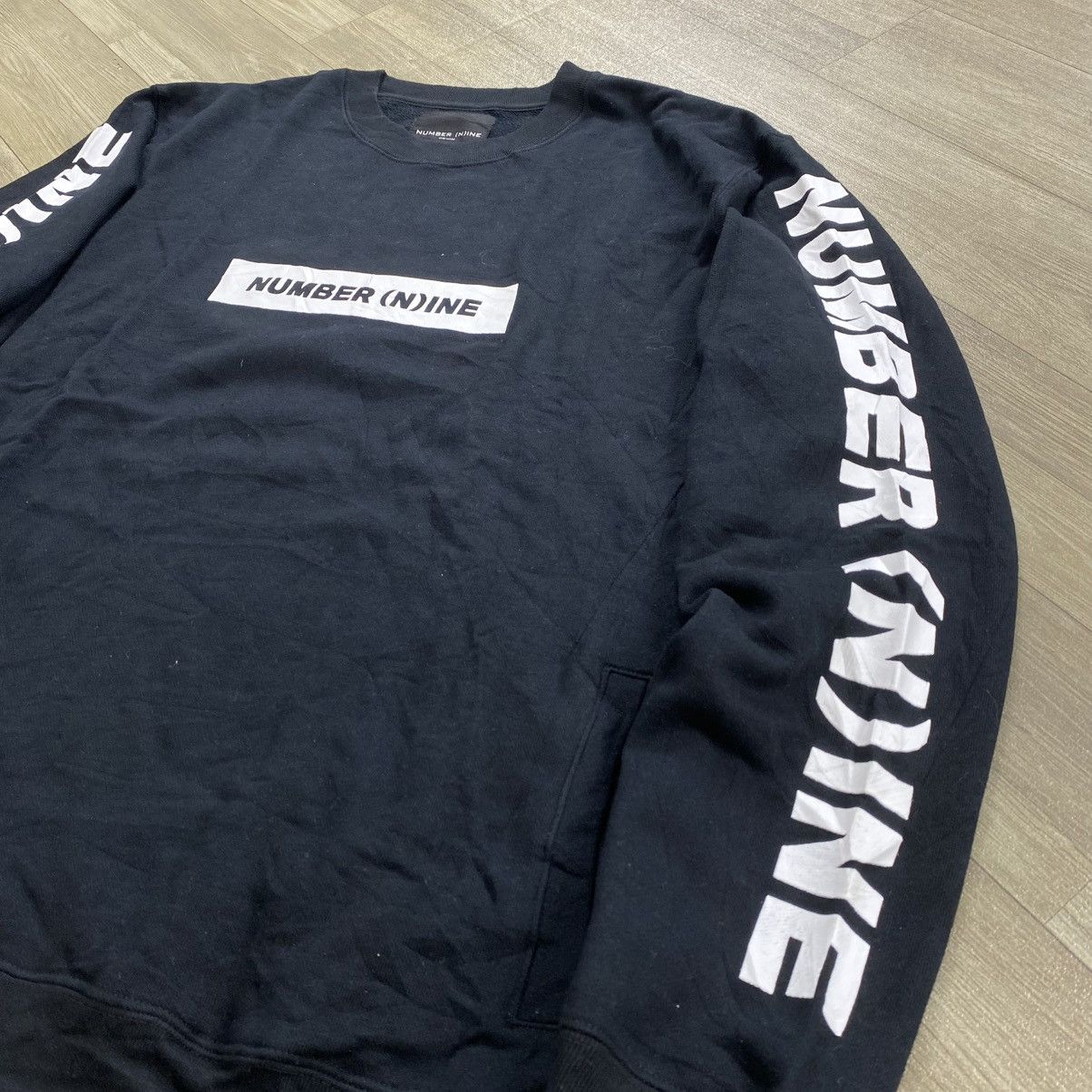Number (N)ine 2000s Number (N)ine Denim Spell Out Logo Pocket Sweatshirt Size US M / EU 48-50 / 2 - 12 Thumbnail