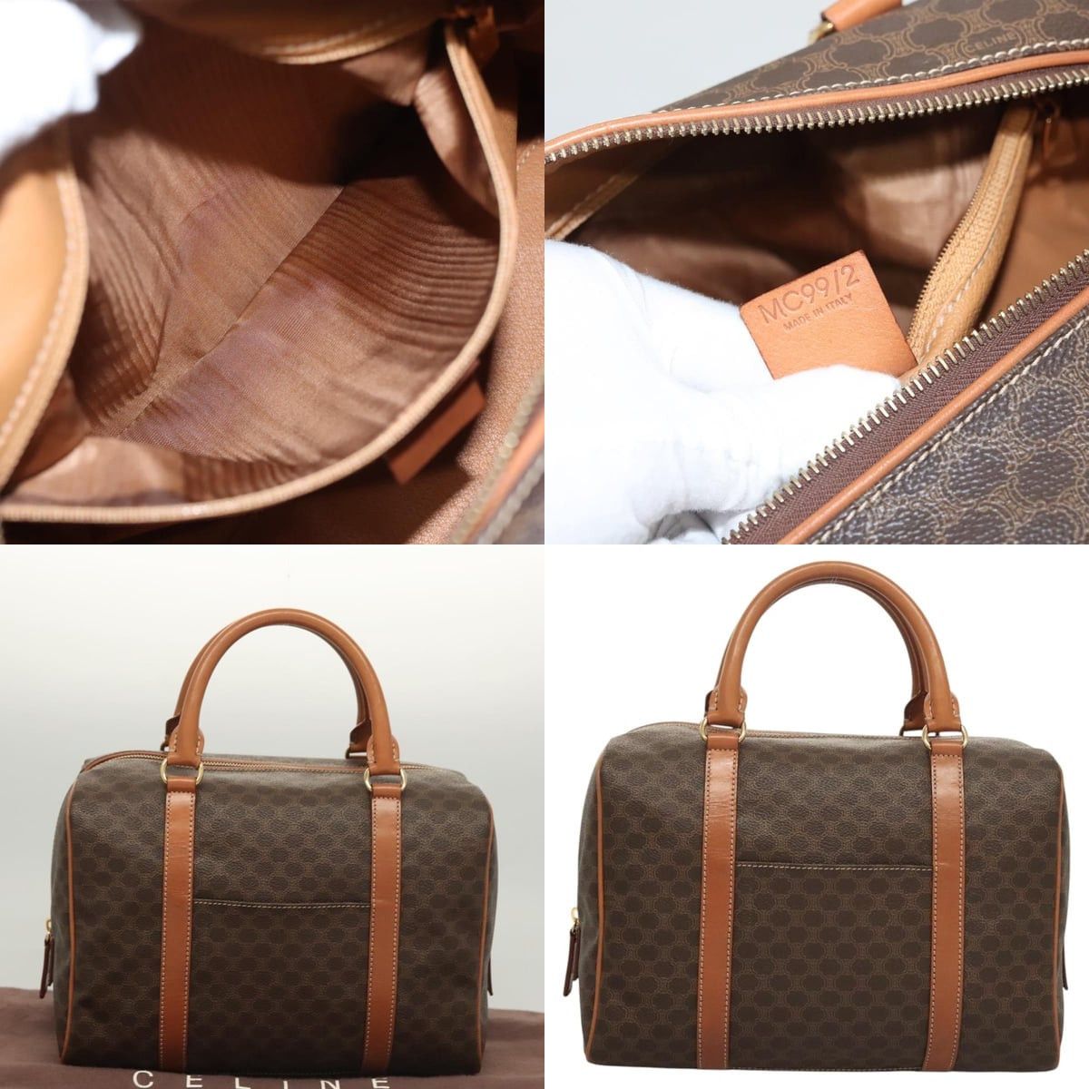 Celine CELINE Macadam Canvas Hand Bag Pvc Leather Brown Gold Size ONE SIZE - 10 Thumbnail