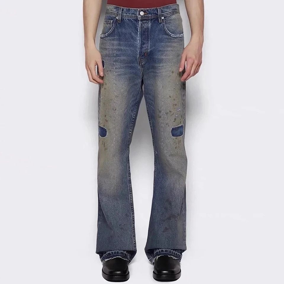 Jean × Vintage washed faded gradient yuppie bootcut flared jeans Size US 33 - 2 Thumbnail