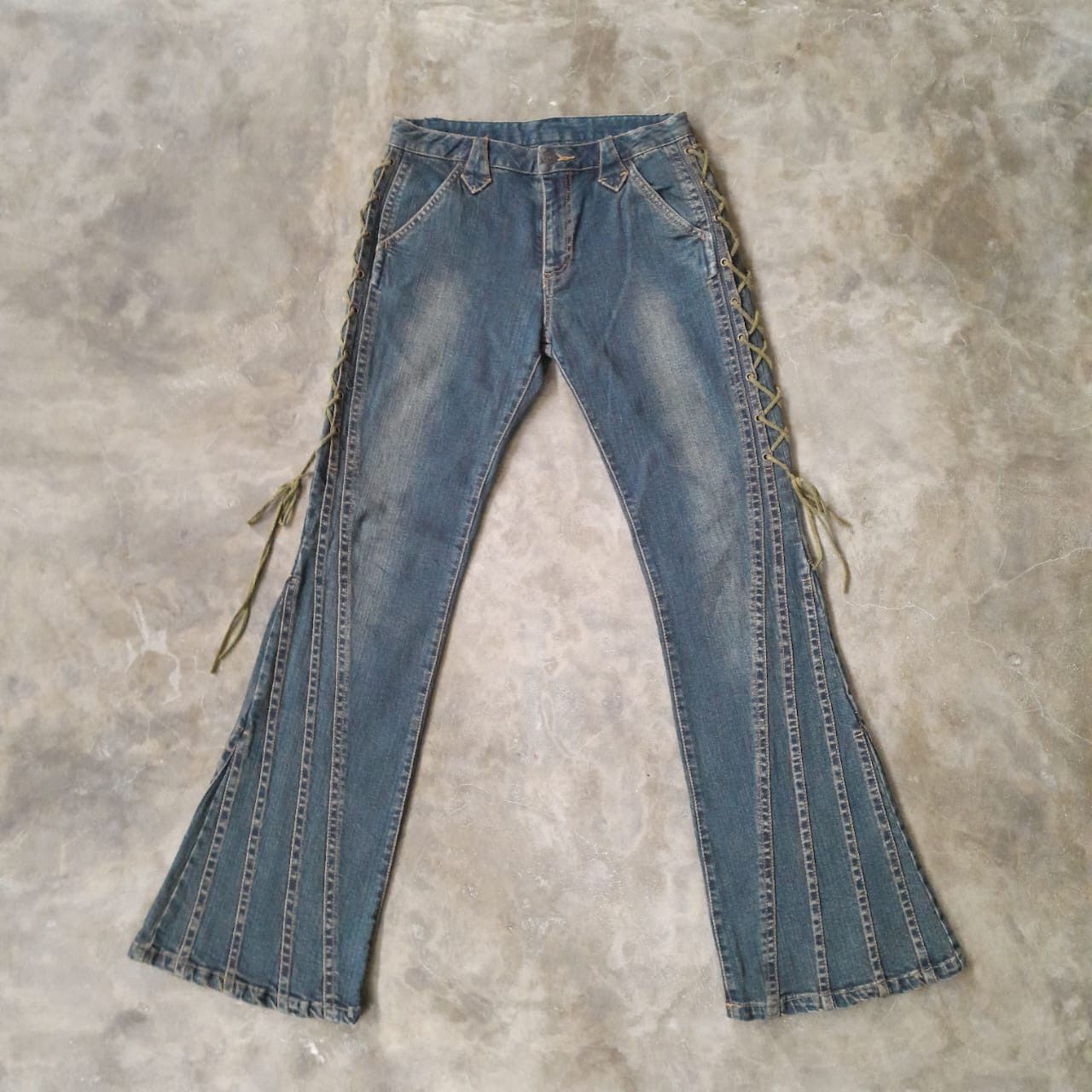Japanese Brand Y2K Browd Win Lace up Flare Jeans Size 27 Size 27" / US 4 / IT 40 - 1 Thumbnail