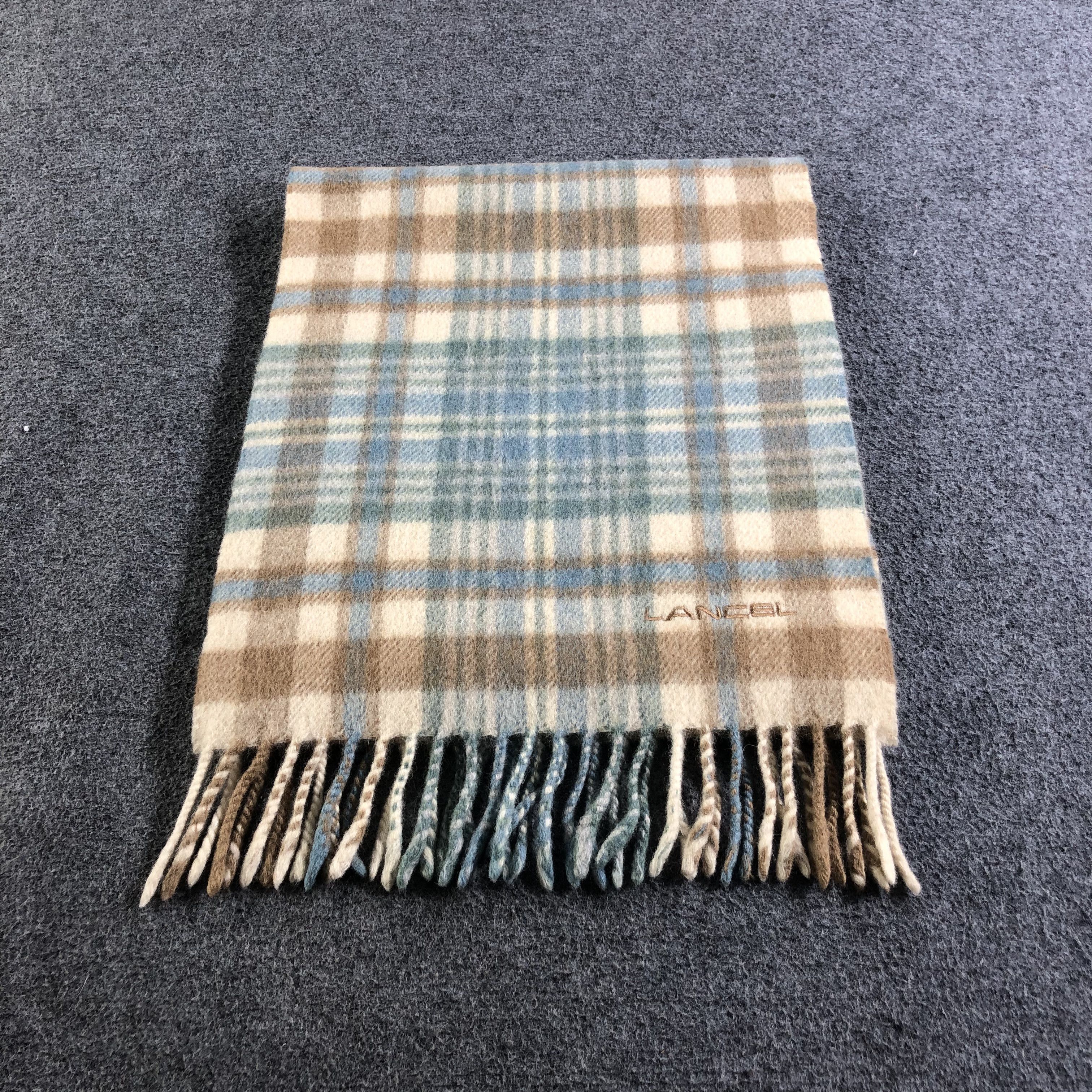 Lancel Lancel Tartan Wool Scarf Muffler Neckwear V2491 Size ONE SIZE - 2 Thumbnail