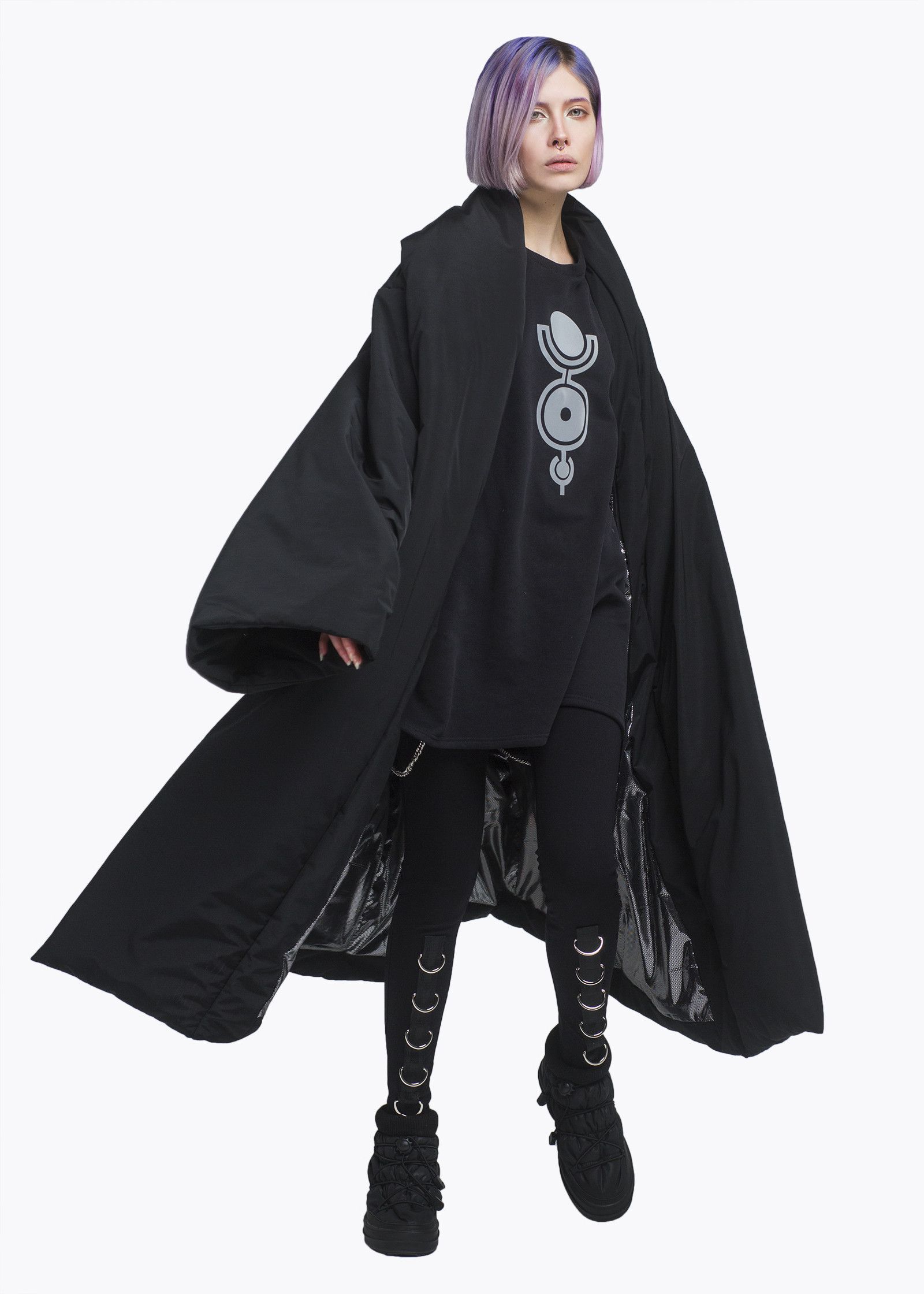 Bat Norton INSULATED JACKET KIMONO OVERSIZE. BLACK Size ONE SIZE - 6 Thumbnail