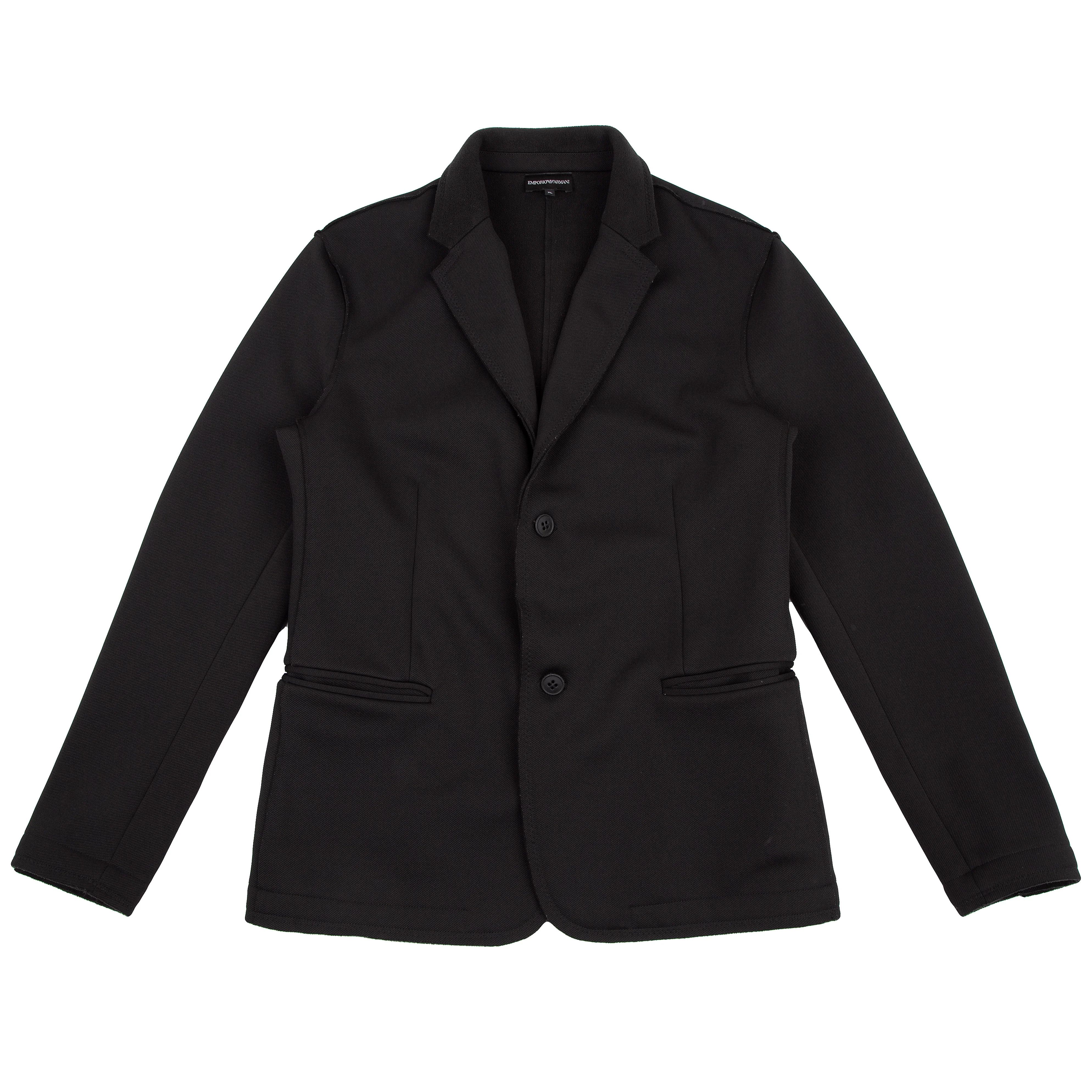 Emporio Armani Outseam Fleece-Lined 2B Jacket in Black, Size XL Size US XL / EU 56 / 4 - 1 Thumbnail