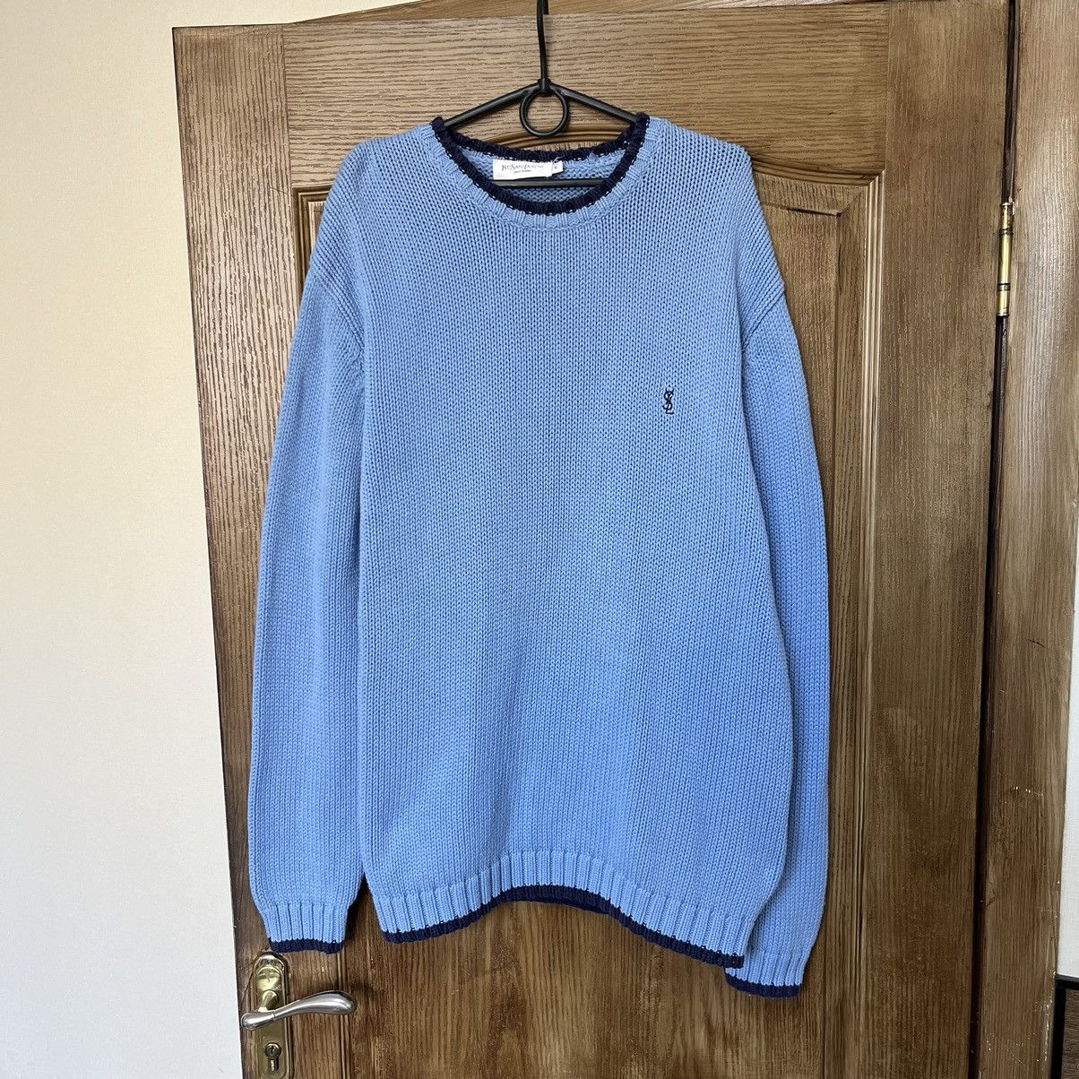 Yves Saint Laurent Blue YSL Sweater Knit Size US XL / EU 56 / 4 - 1 Thumbnail