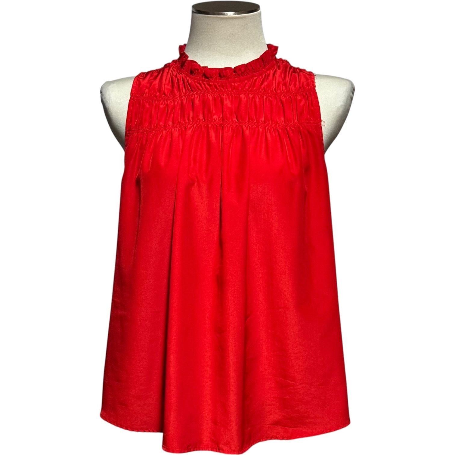 Joie Joie Sleeveless Shirred Blouse Top Red Medium Size M / US 6-8 / IT 42-44 - 1 Thumbnail