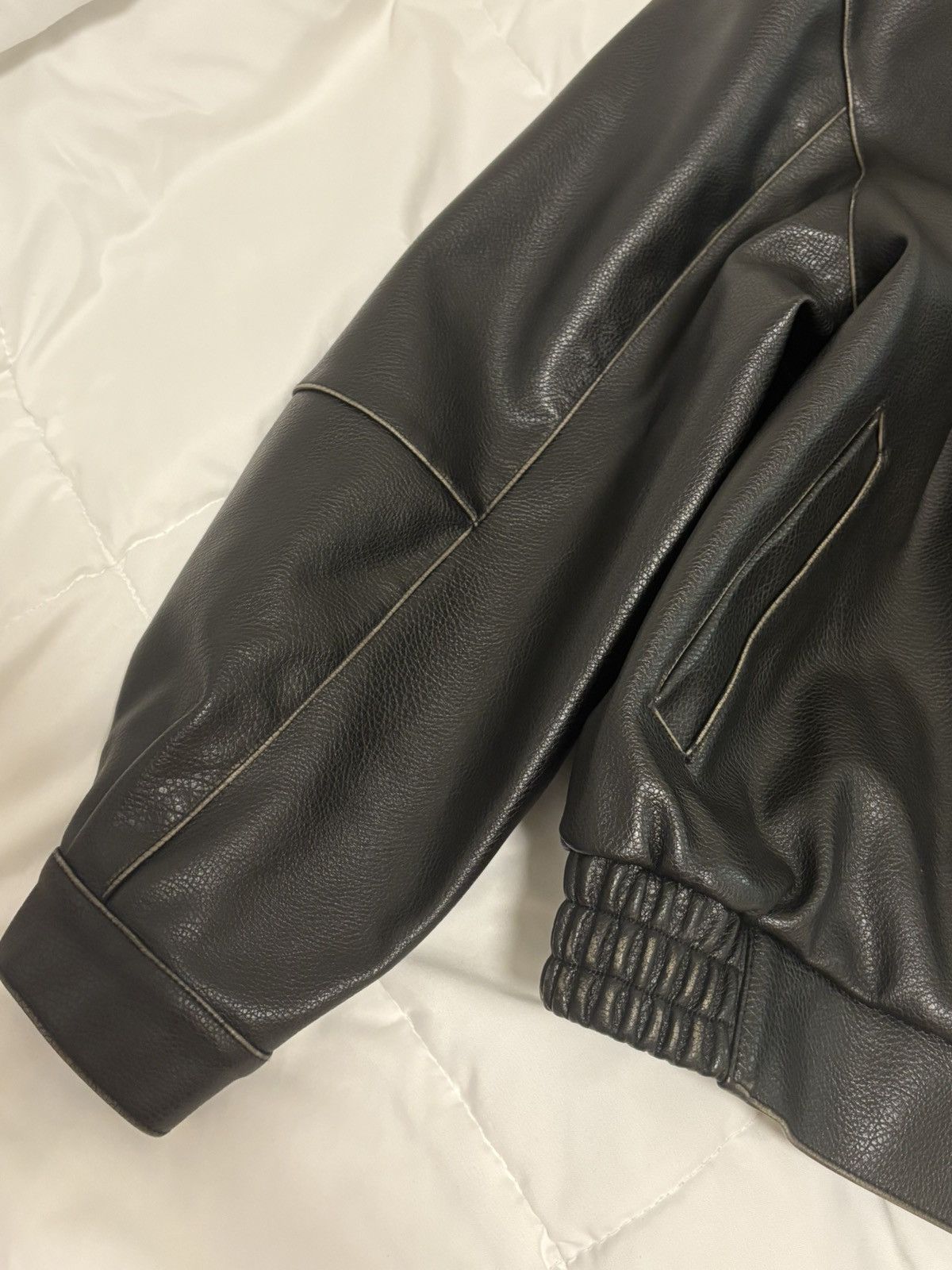 Topshop Topshop faux leather oversized bomber jacket in black Size S / US 4 / IT 40 - 3 Thumbnail