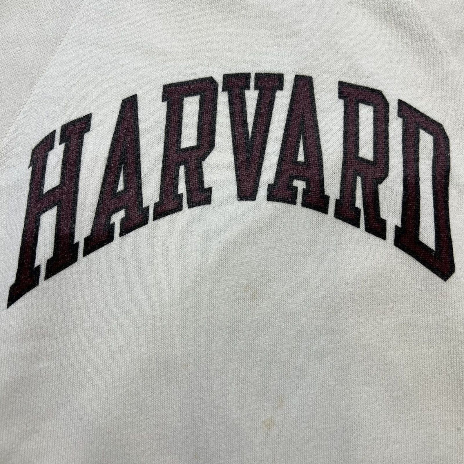 Vintage 80s Champion Harvard University Hoodie USA Spell Out