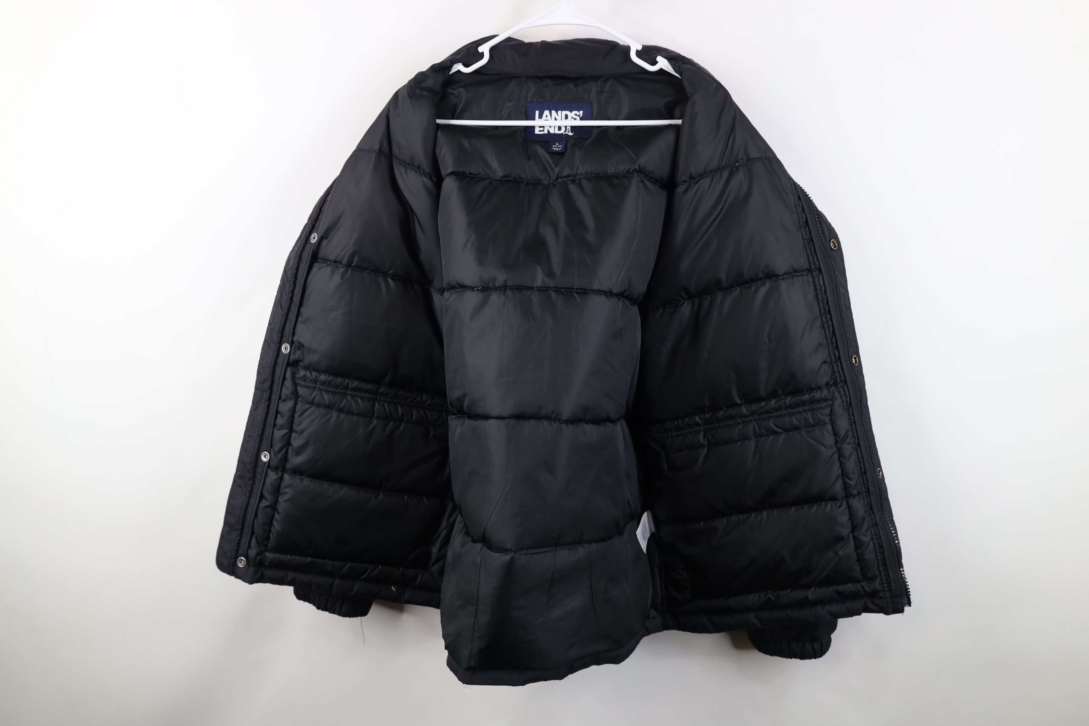 Lands' End Vintage Y2K Lands End Down Big Pocket Puffer Jacket Black Size US L / EU 52-54 / 3 - 9 Thumbnail
