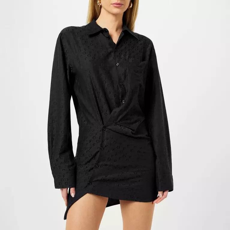Off-White Off-White Monogram Silk Shirt Dress – Size IT42 Size M / US 6-8 / IT 42-44 - 2 Thumbnail