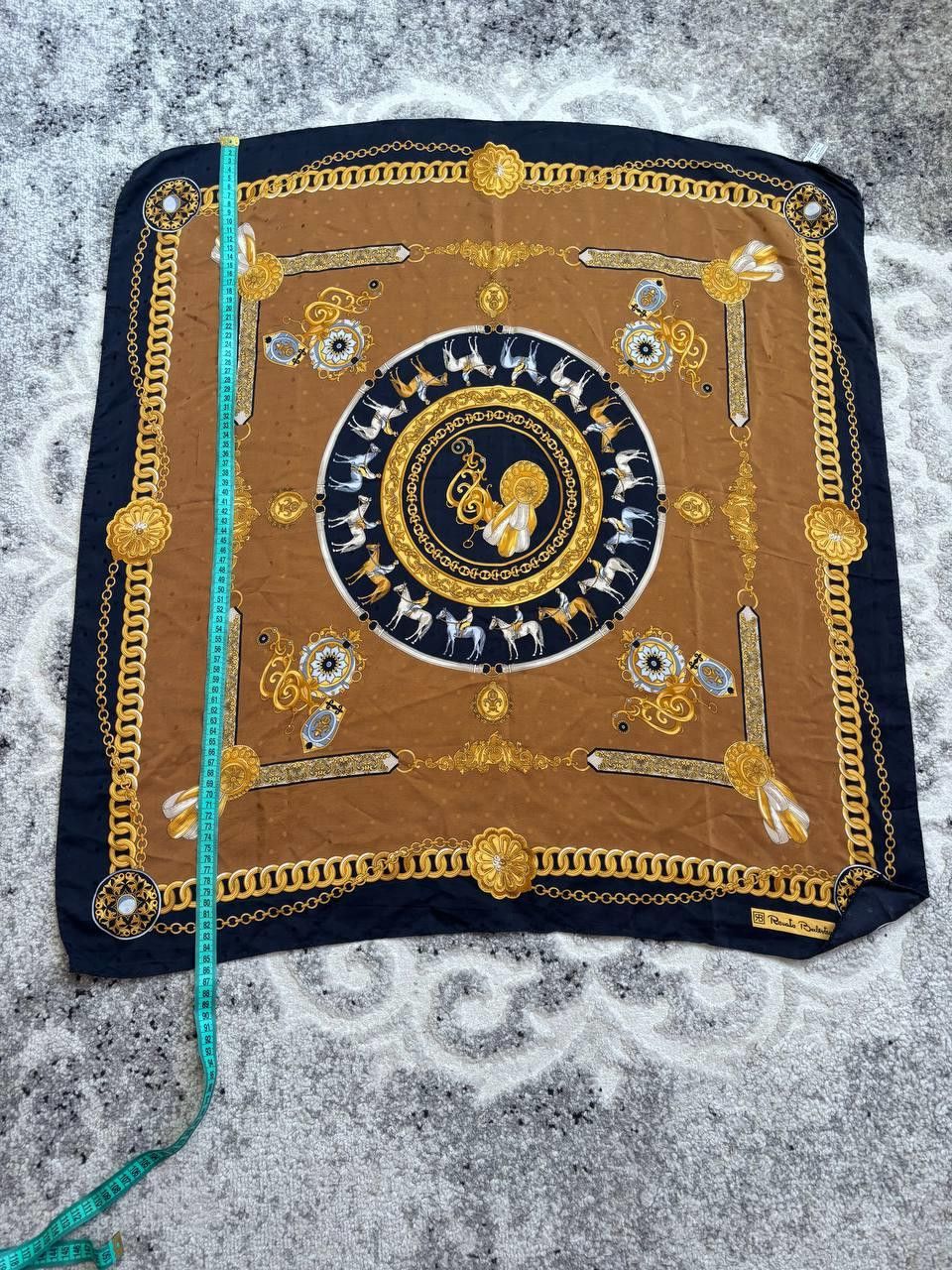 Vintage Vintage Renato Balestra Silk Scarf - Equestrian Chain Motif Size ONE SIZE - 3 Thumbnail