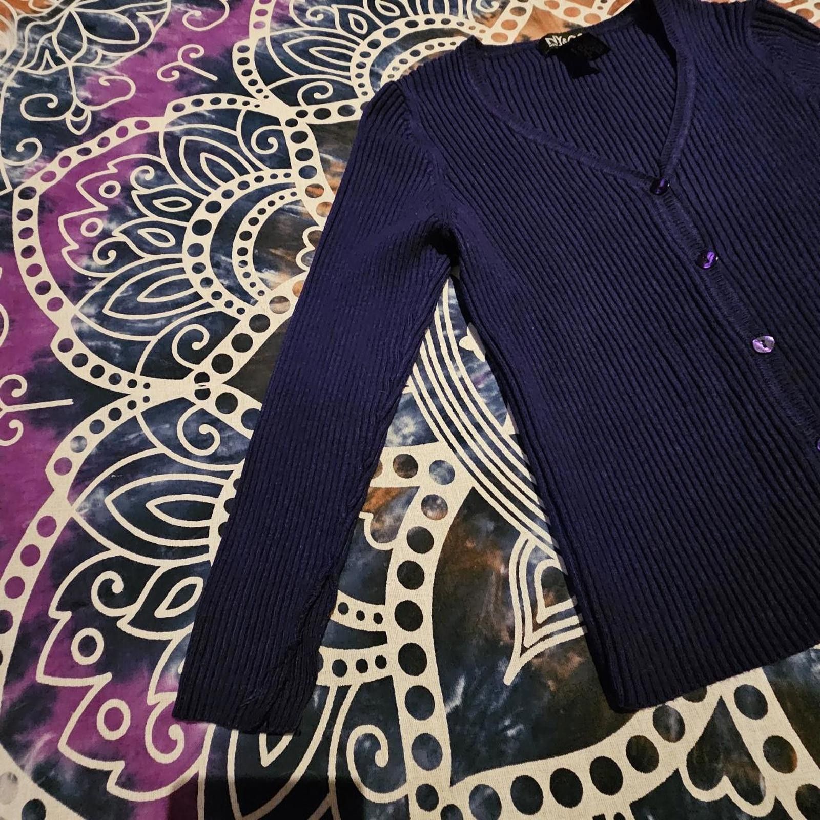 Designer New York & Company Women's Purple Cardigan Size S / US 4 / IT 40 - 3 Thumbnail