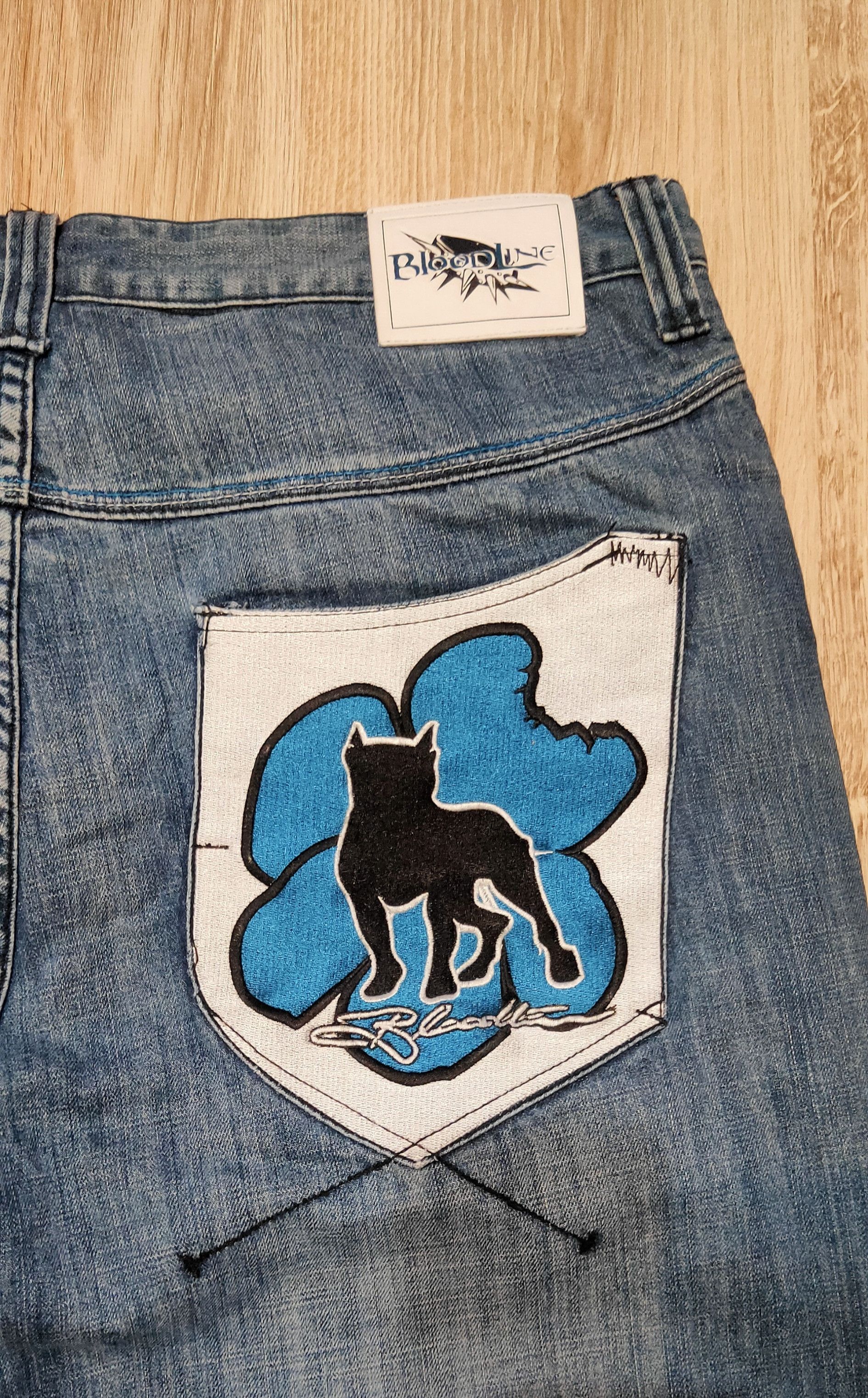 Fubu × JNCO × Vintage Vintage Bloodline baggy jeans rap pants jnco style Size US 36 / EU 52 - 3 Thumbnail
