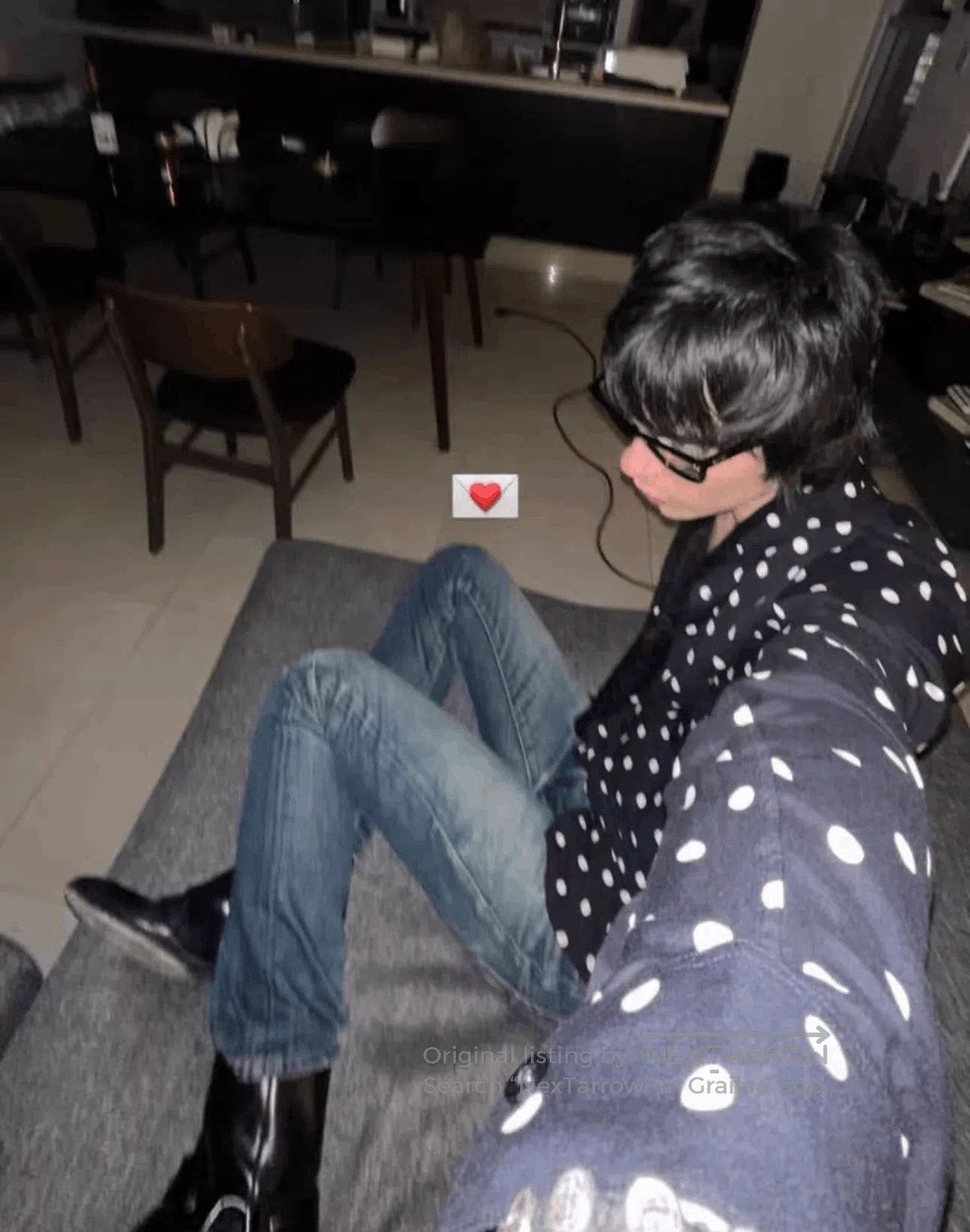 Saint Laurent Paris Black Polka Dot Long Sleeve Button-Up Shirt. Size US XXS / EU 40 - 8 Thumbnail