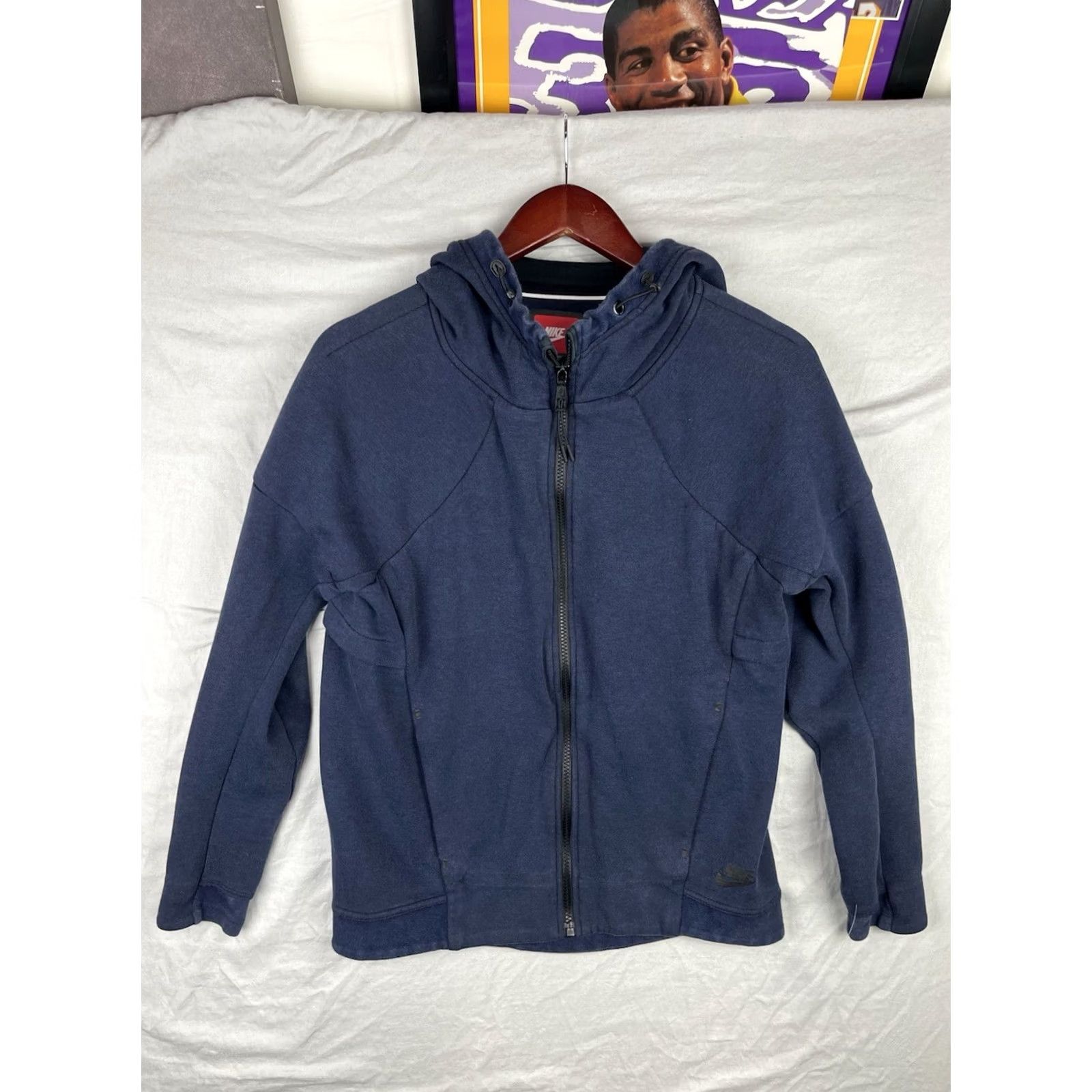 Nike Nike Hoodie Womens Small Tech Fleece Jacket Full Zip 806329-473 Navy Blue Size S / US 4 / IT 40 - 2 Thumbnail