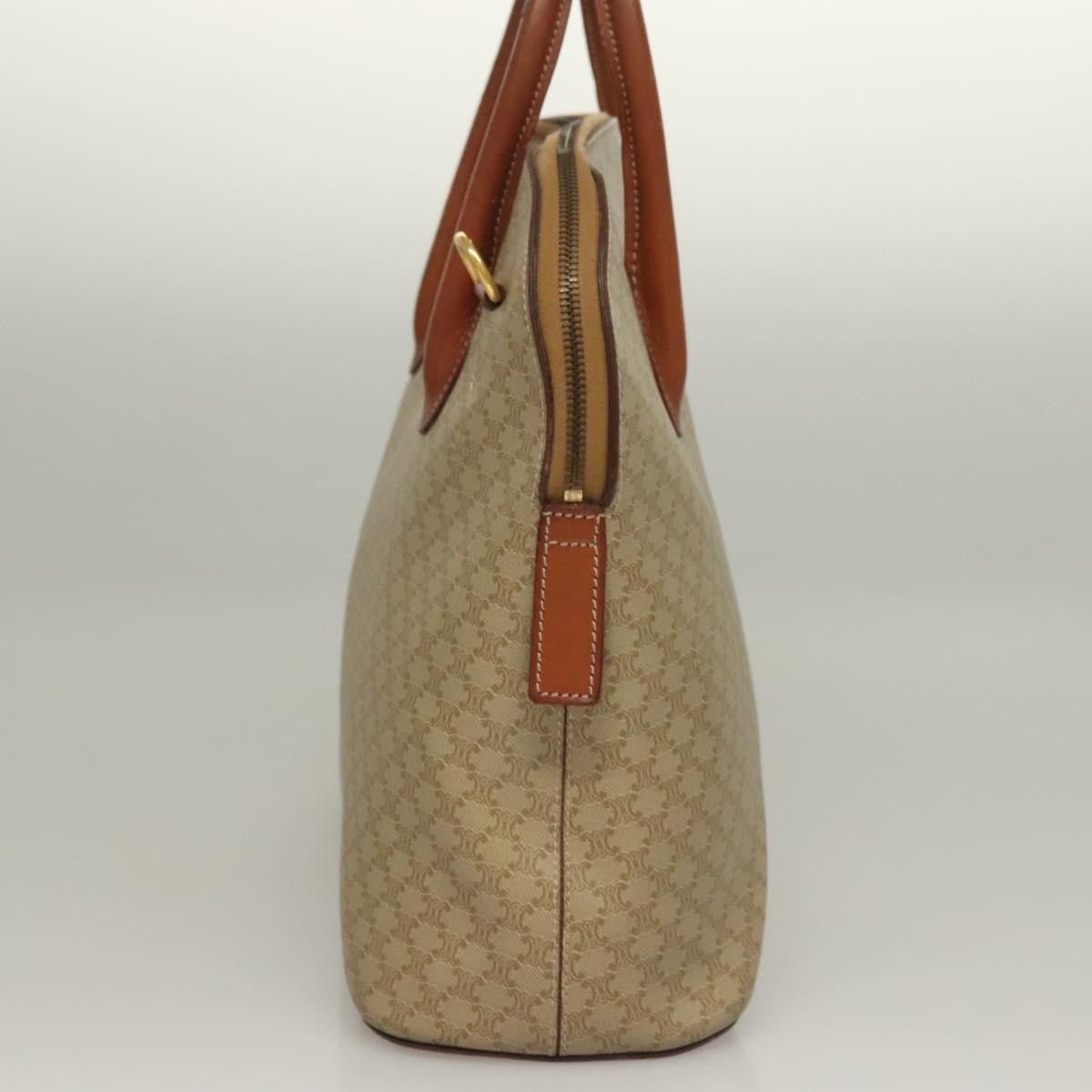 Celine CELINE Macadam Canvas Hand Bag Pvc Beige Gold Size ONE SIZE - 4 Thumbnail