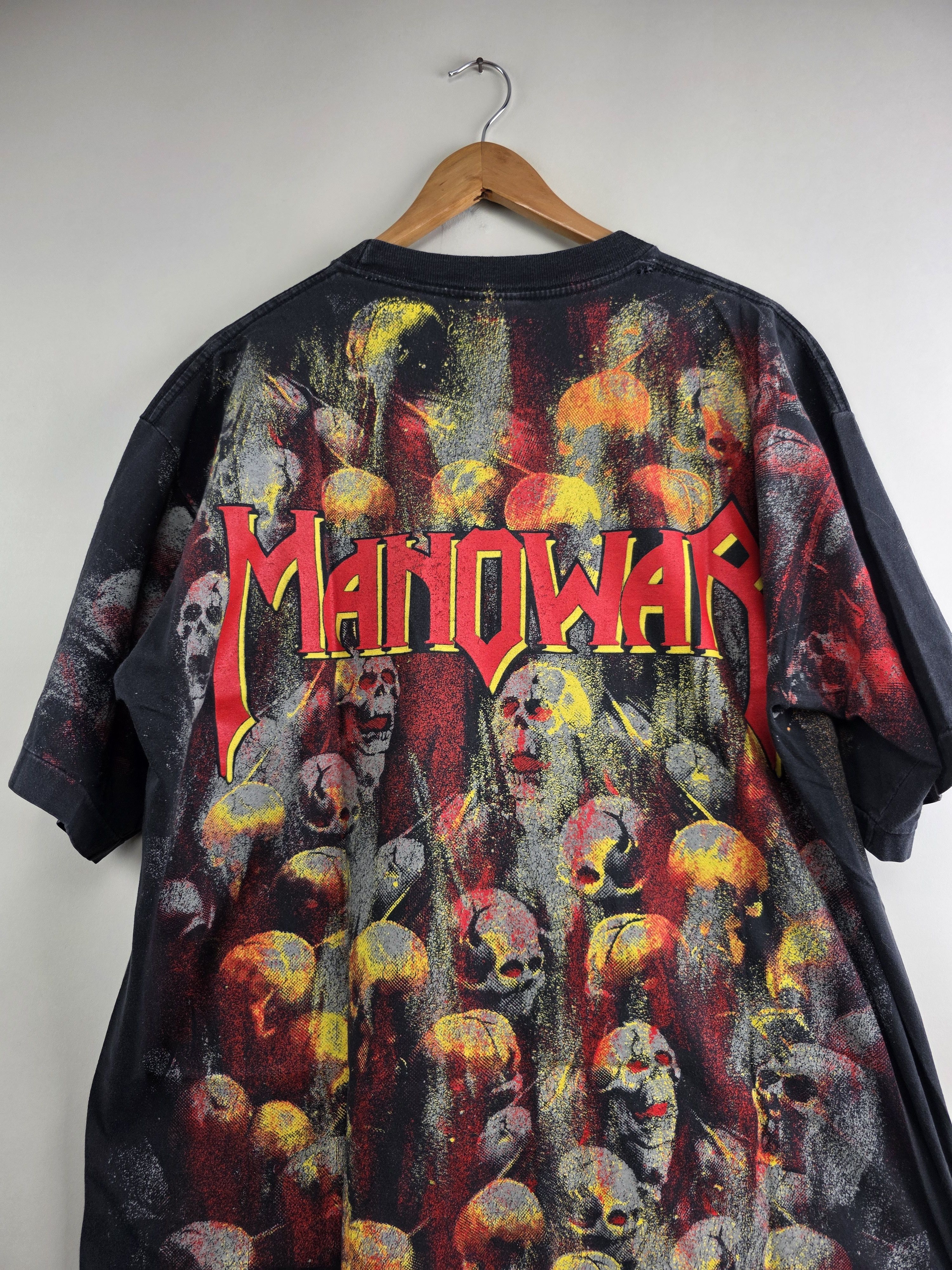 Band Tees × Vintage 90s Manowar All over print XL 24" 29.5" Size US XL / EU 56 / 4 - 7 Thumbnail