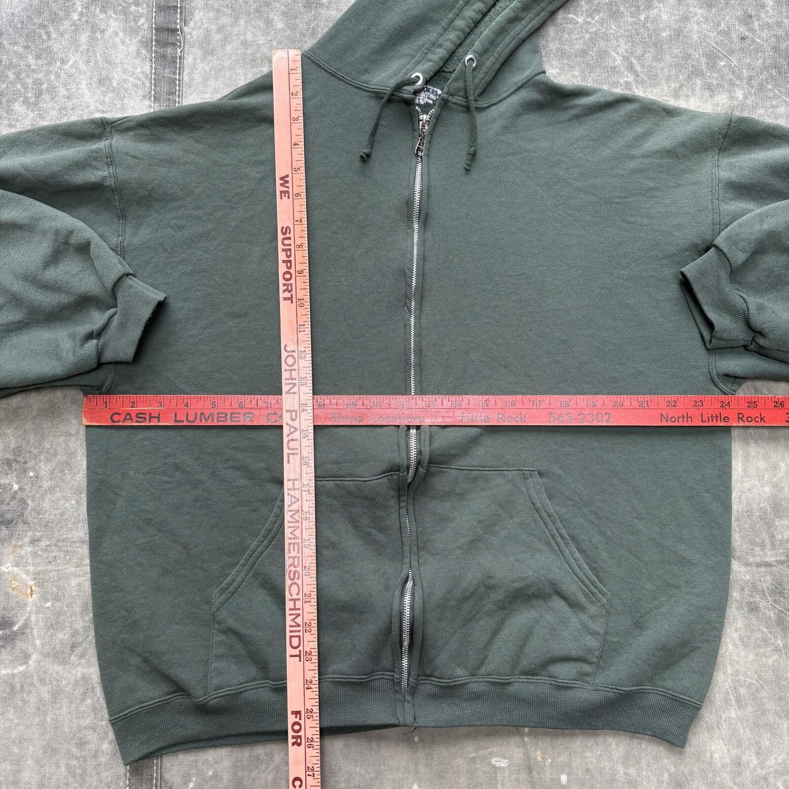 Jerzees Vintage Y2K Jerzees Russell Forest Green Full Zip Hoodie Size US L / EU 52-54 / 3 - 3 Thumbnail