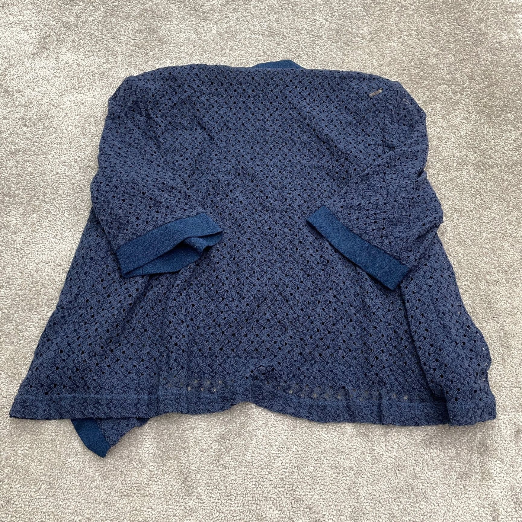 Vintage VINTAGE R&M Richards Sweater Womens Petite 26W Blue Lace 3/4 Sleeve Knit Apparel Size 4XL / US 24-26 - 2 Thumbnail