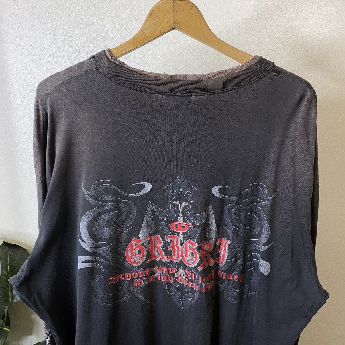 If Six Was Nine Y2k Grigri Tribal Japanese Cyber Gothic Punk Emo Grunge LS Size US XXL / EU 58 / 5 - 2 Thumbnail