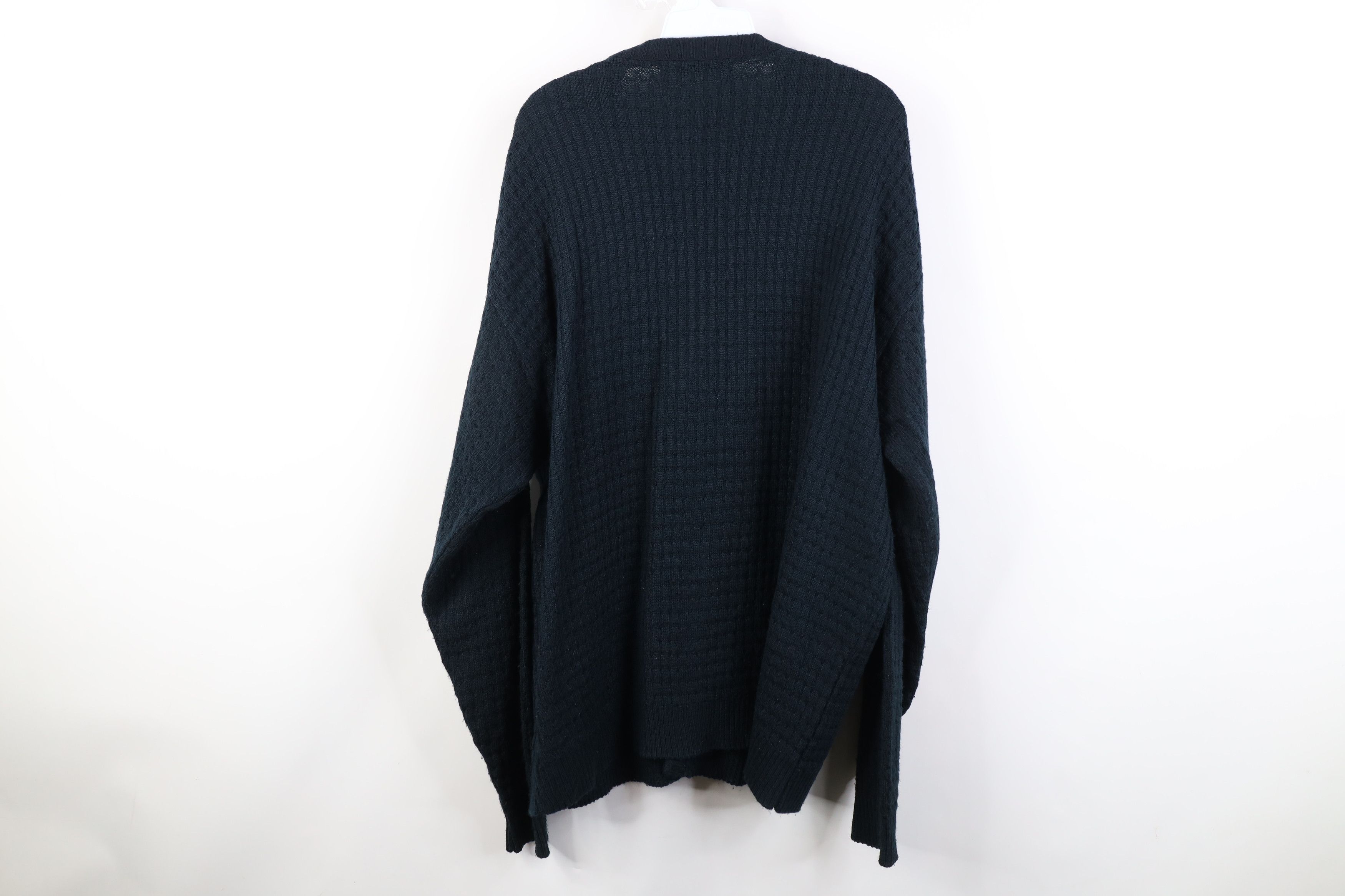 Vintage Vintage 90s Streetwear Blank Thermal Knit Cardigan Sweater Size US XL / EU 56 / 4 - 9 Thumbnail
